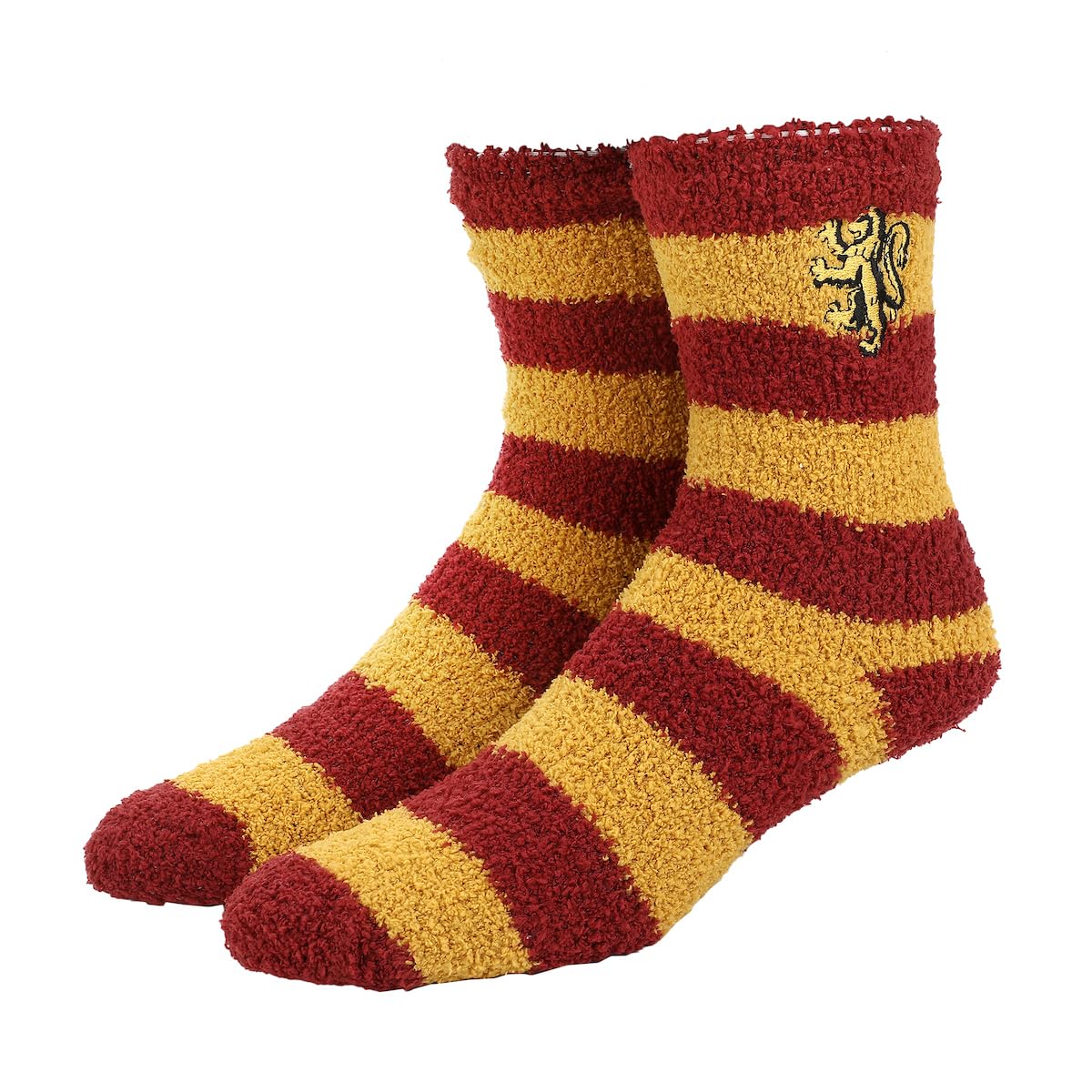Harry Potter Gryffindor Lion Adult Red & Yellow Striped Chenille Crew Socks