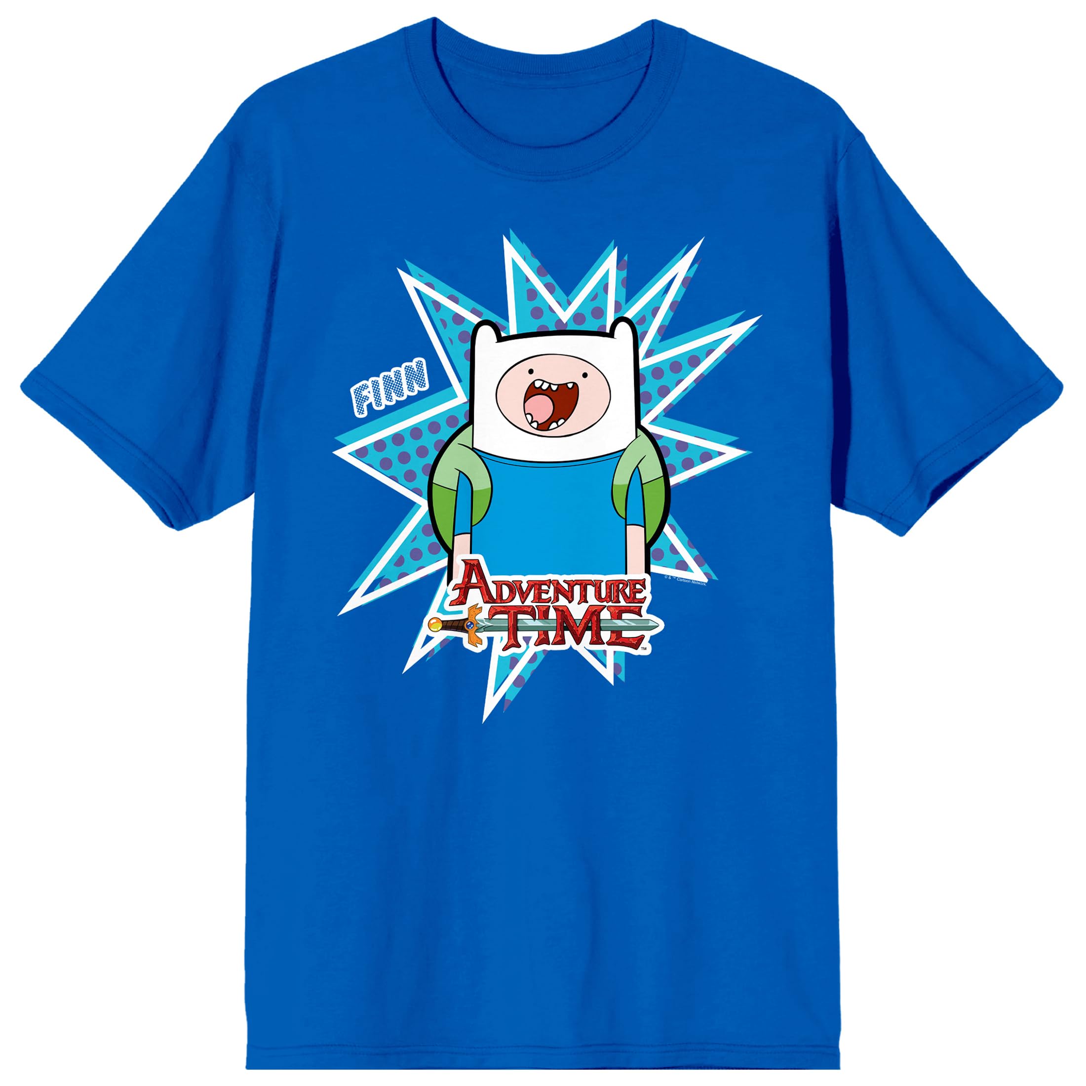 Adventure Time Finn Character Unisex Adult Royal Blue Short Sleeve Tee