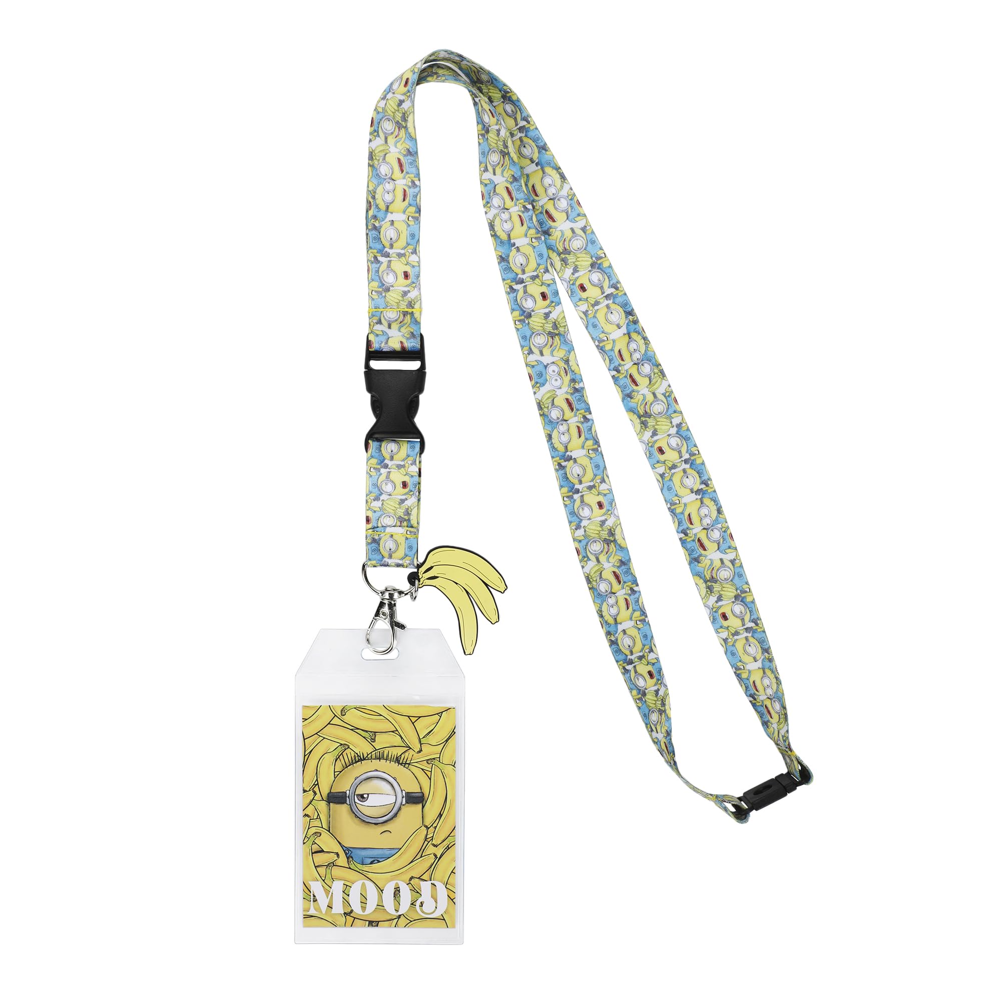 Minions Mood 22-inch Lanyard with Clear ID Sleeve and Rubber Charm