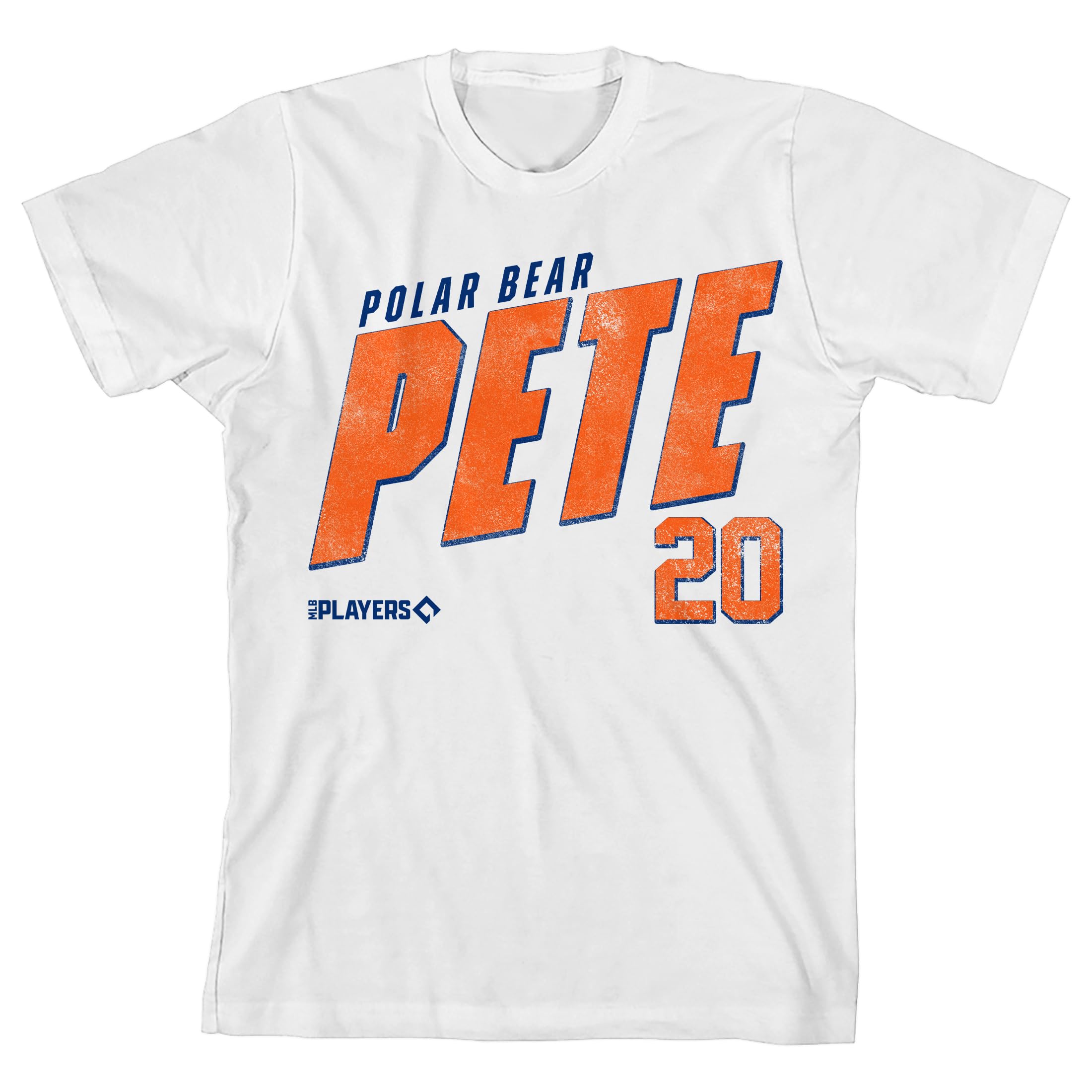 MLBPA Polar Bear Pete Alonso 20 Youth White Crew Neck Short Sleeve T-shirt
