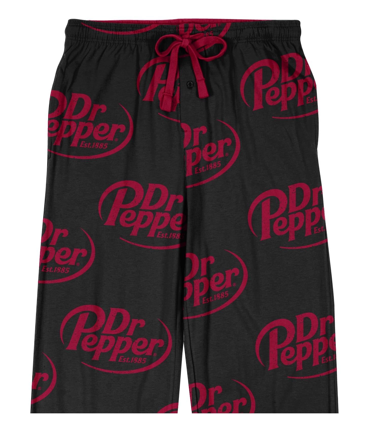 Dr Pepper Logo All-Over Print Men's Black Sleep Pajama Pants