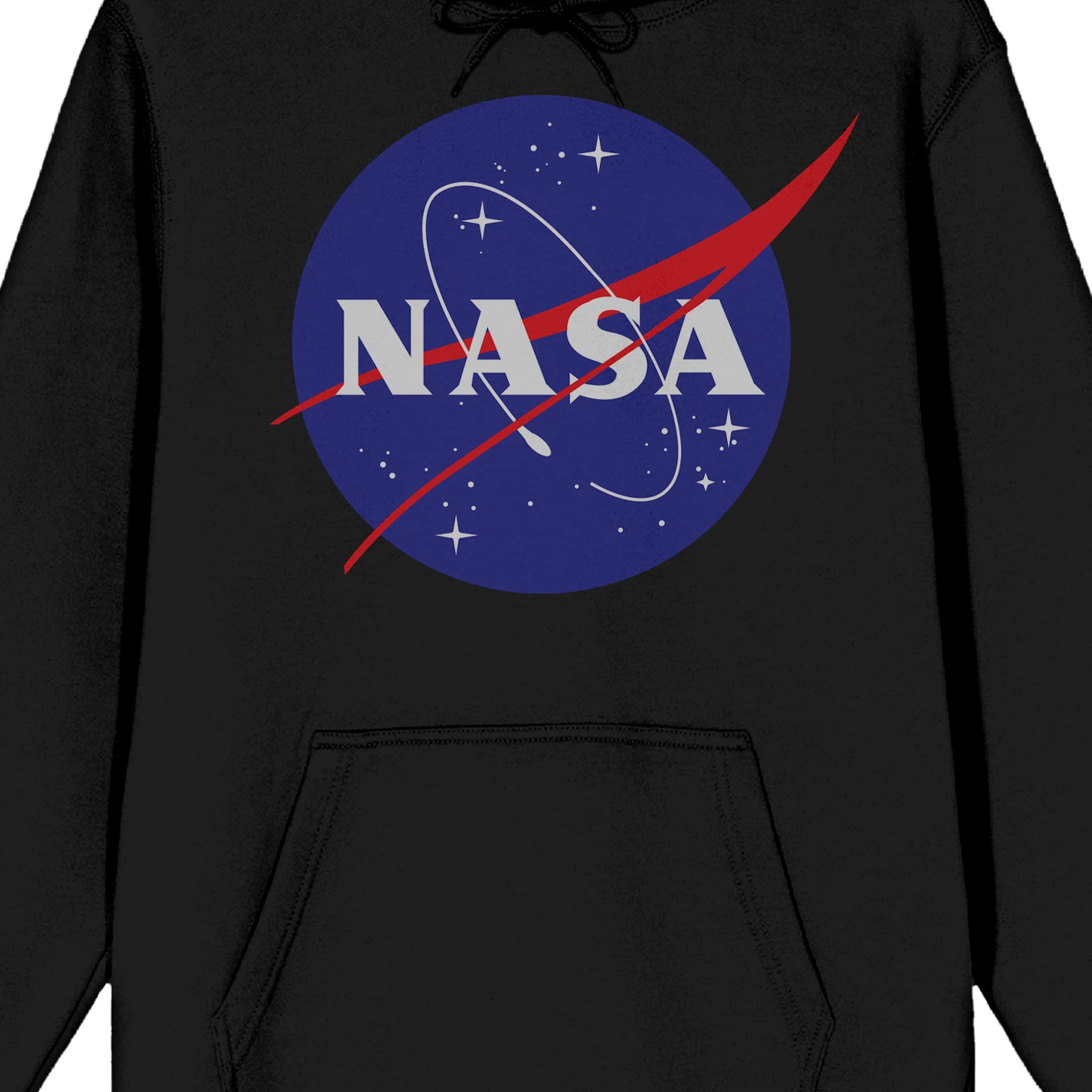 NASA Logo Long Sleeve Men's Black Hooded Sweatshirt