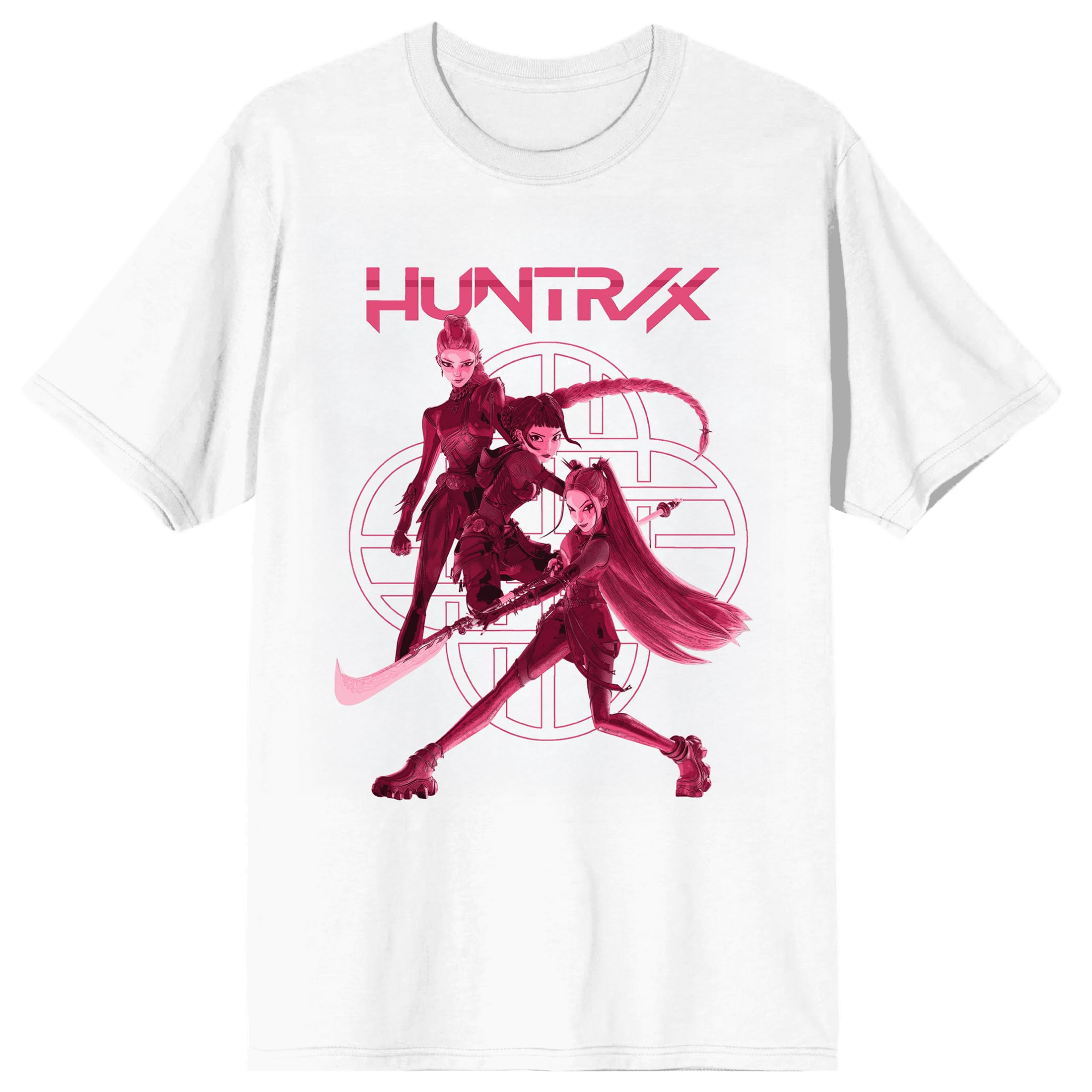 KPop Demon Hunters Huntrix Stacked on White Short Sleeve Adult T Shirt