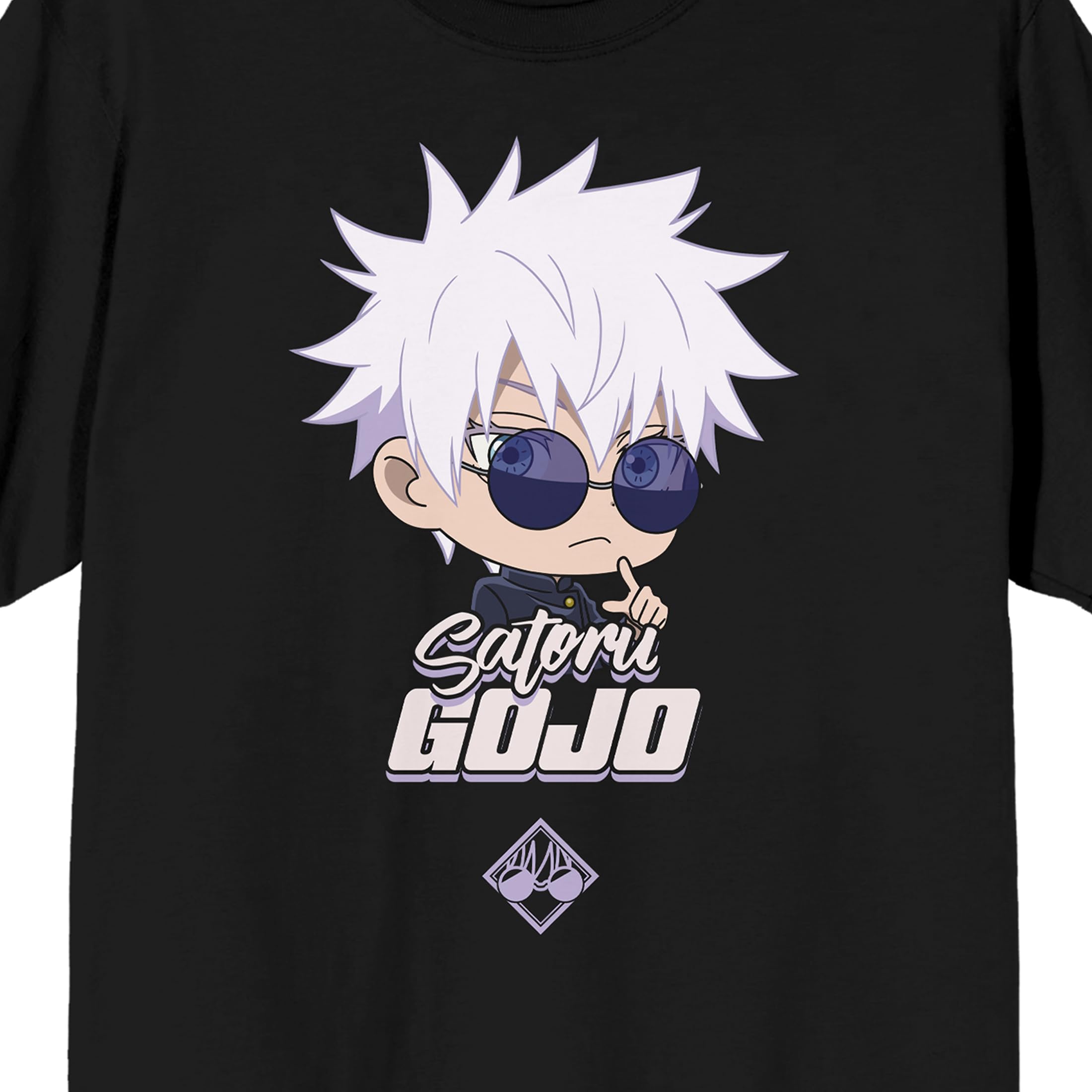 Jujutsu Kaisen Chibi Gojo Adult Black Crew Neck Short Sleeve T-shirt