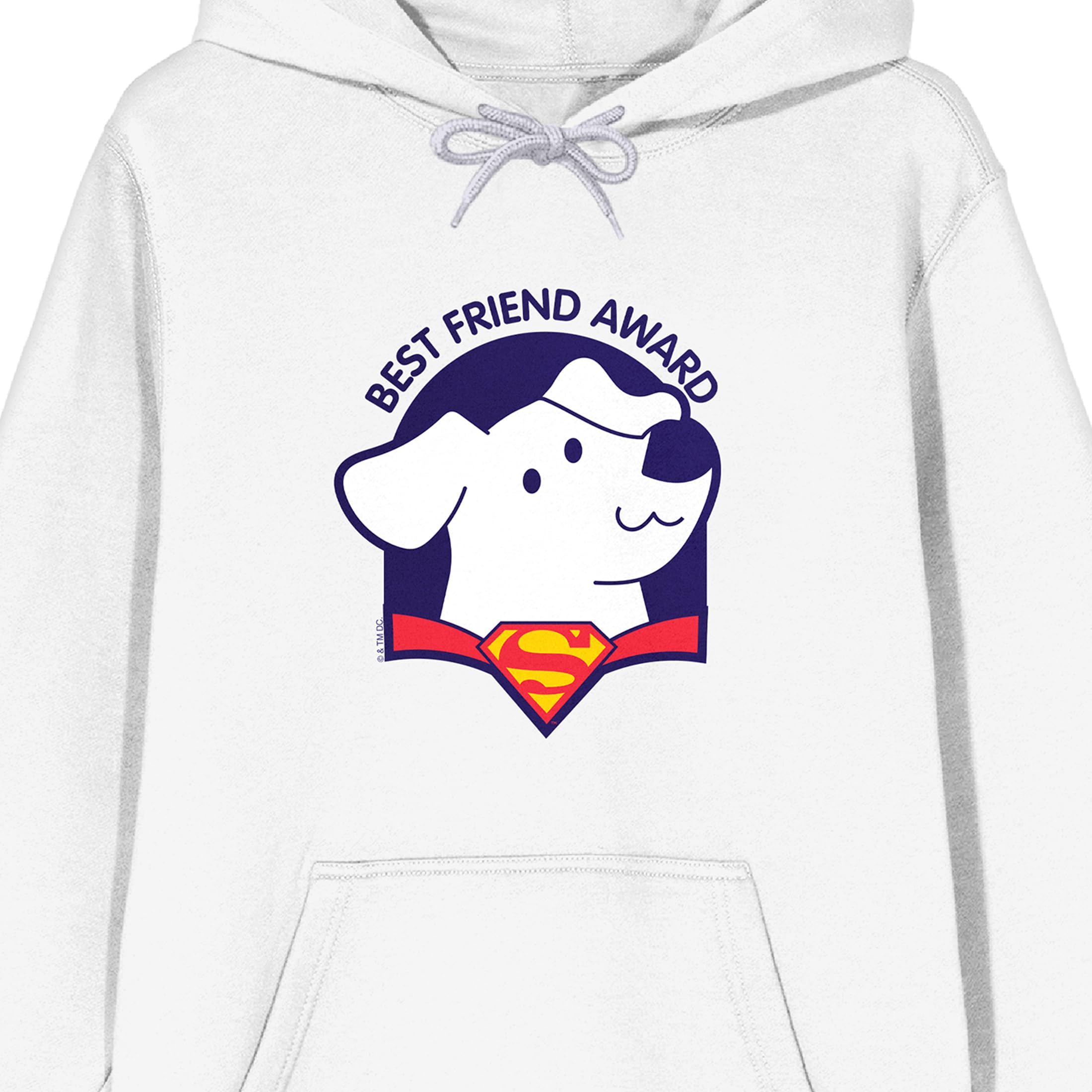 Supergirl Krypto Vector Art Best Friend Award Women's Royal Blue Long Sleeve Hooded Sweatshirt