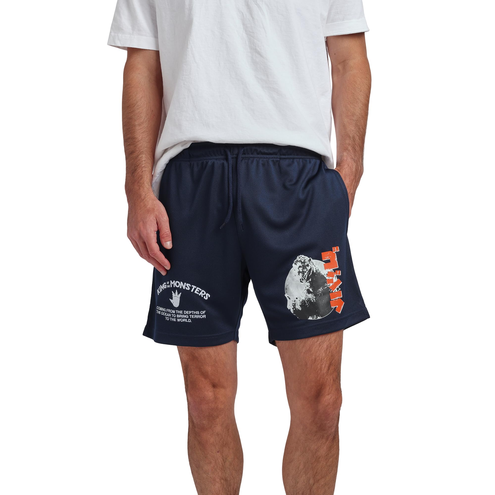 Godzilla King of Monsters Men's Navy Blue Lounge Shorts
