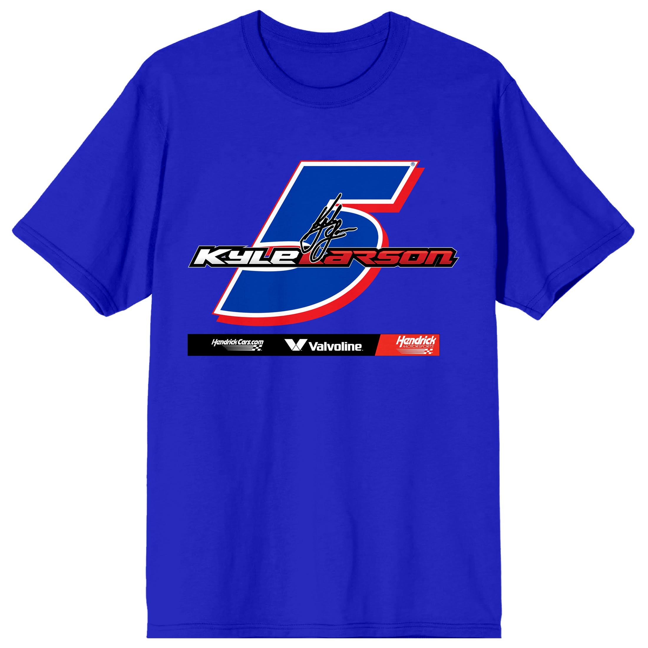 Hendrick Motorsports Kyle Larson Name & Number Adult Royal Blue Crew Neck Short Sleeve T-shirt