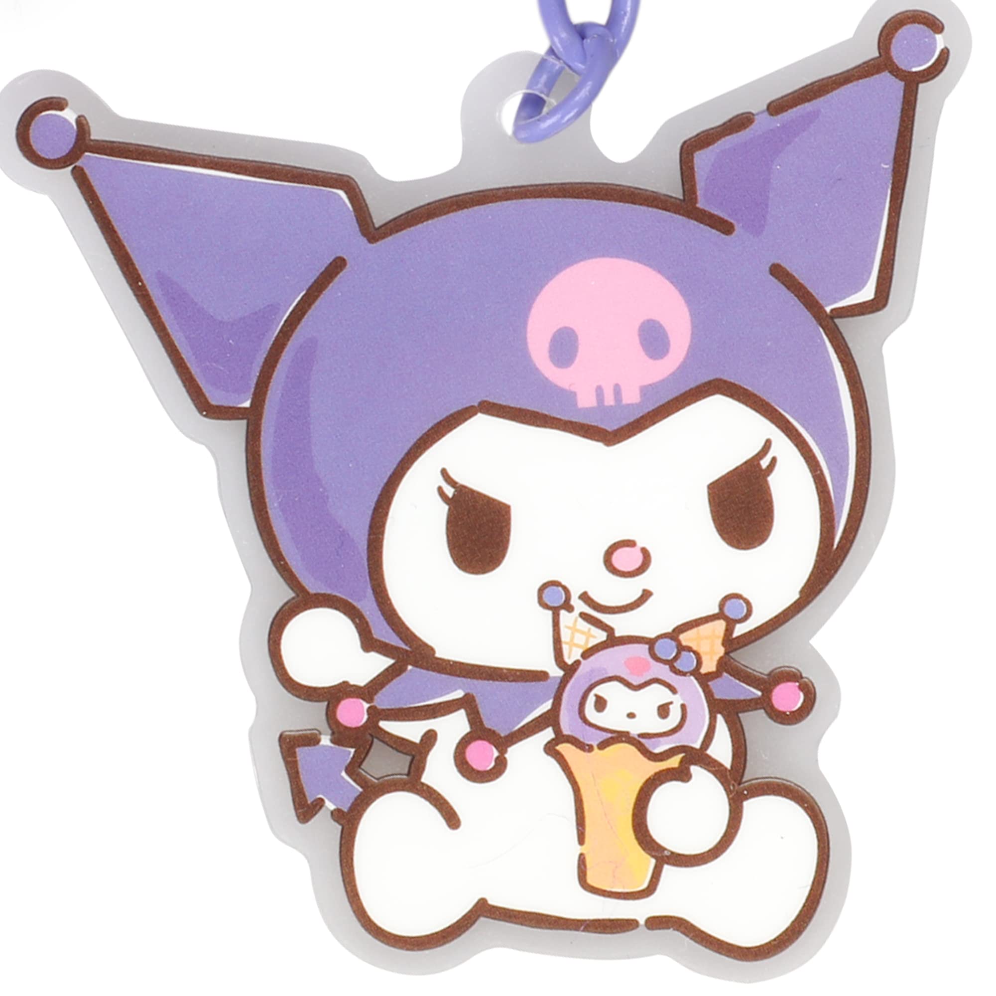 Kuromi Heart Shaped Keychain With Character Charms