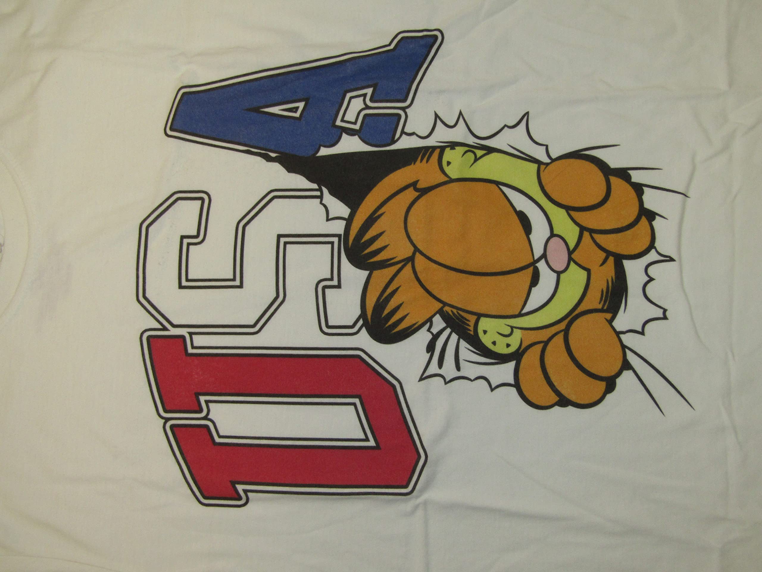 Garfield Classic Cat Cartoon USA Mens White Graphic Tee Shirt