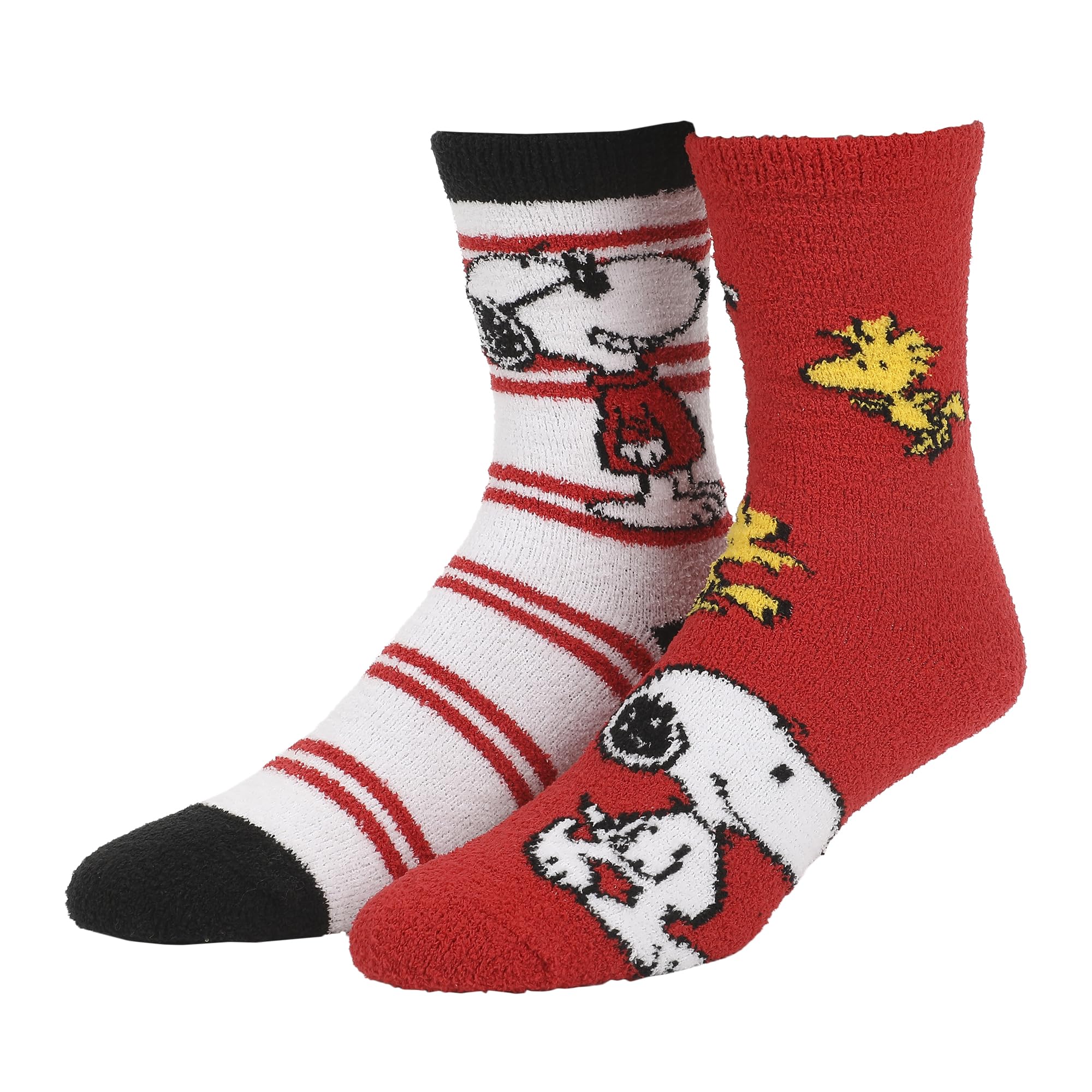 Peanuts Snoopy and Woodstock Womens Chenille Cozy Crew Socks