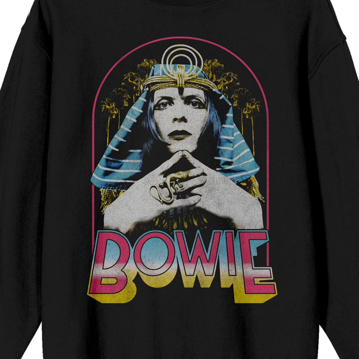 David Bowie Egyptian Style Adult Black Crew Neck Sweatshirt