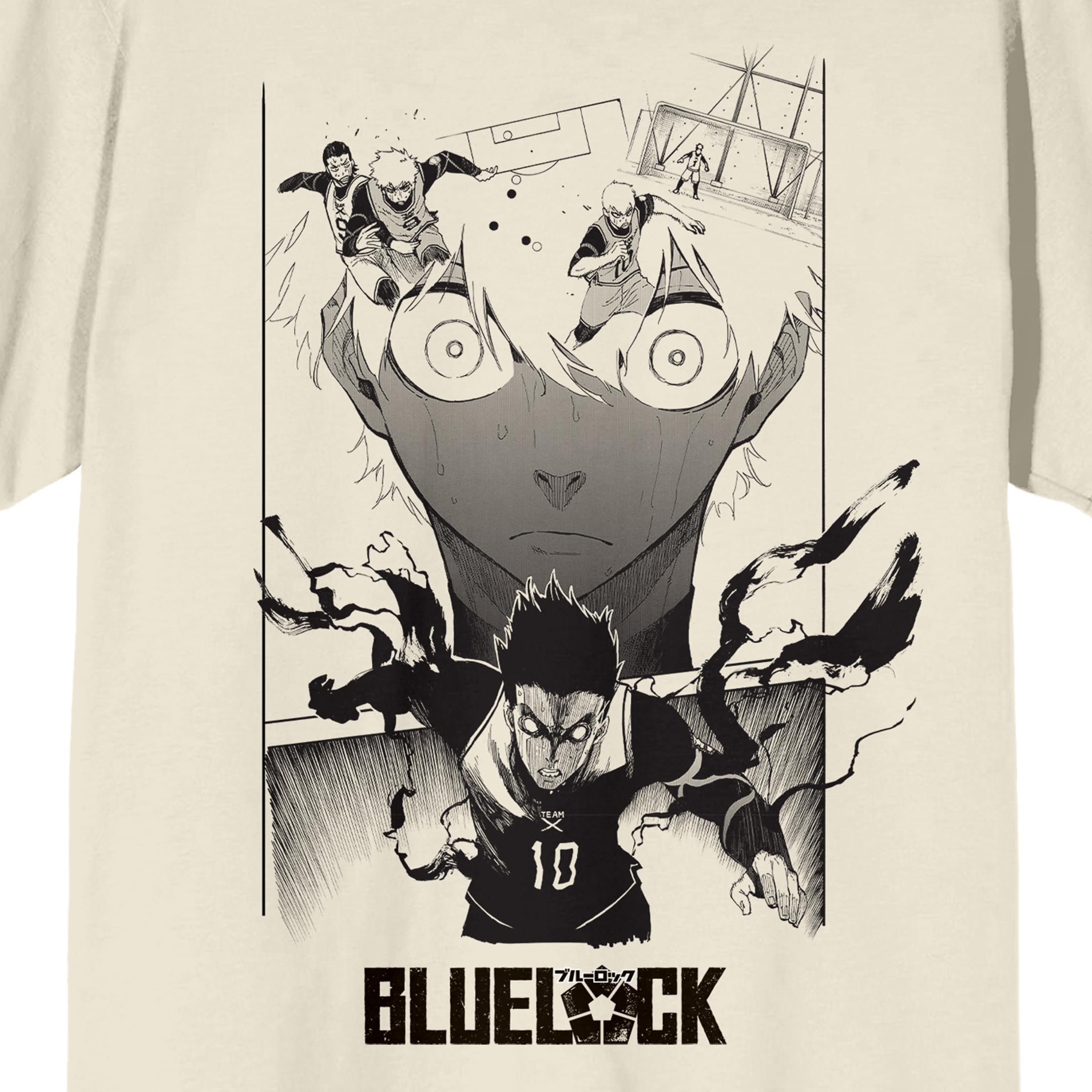 Blue Lock Manga Isagi Baro Aura Vision Crew Neck Short Sleeve Natural Men's T-shirt