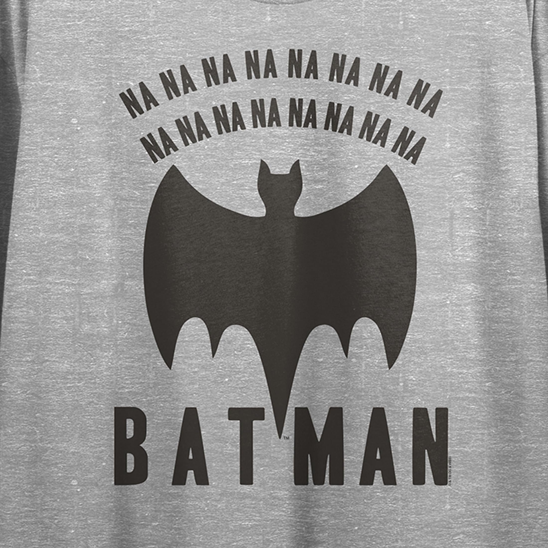 Batman Na Na Na Na Bat Logo Women's Athletic Heather Gray Boyfriend Crop Tee