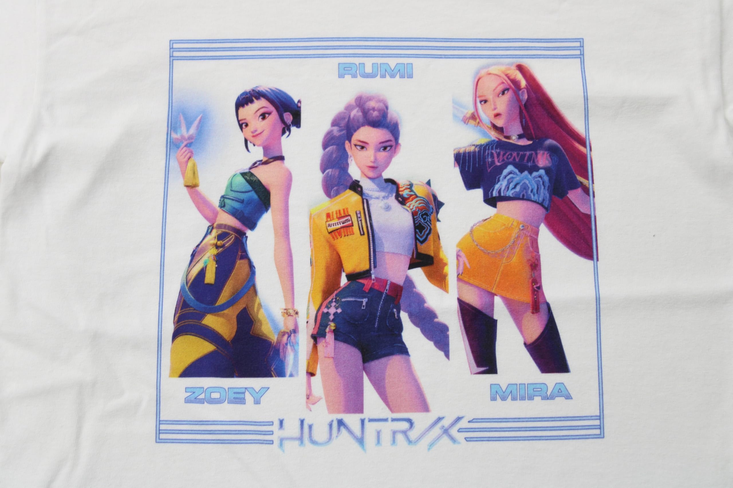 KPop Demon Hunters Huntrix on White Short Sleeve Youth T Shirt