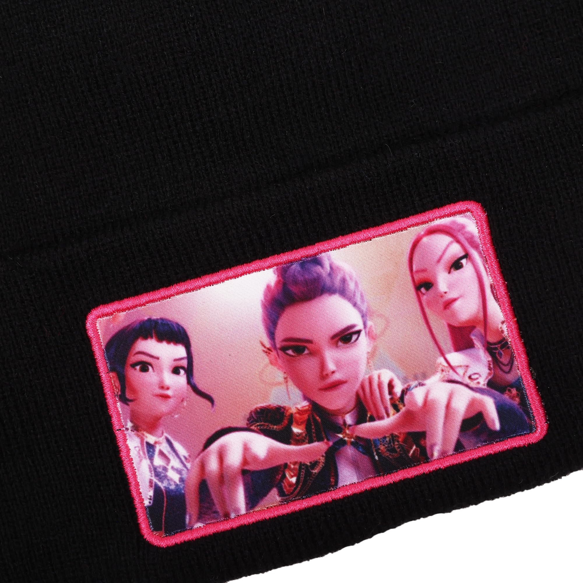KPop Demon Hunters Huntr/x Black Cuff Knit Beanie