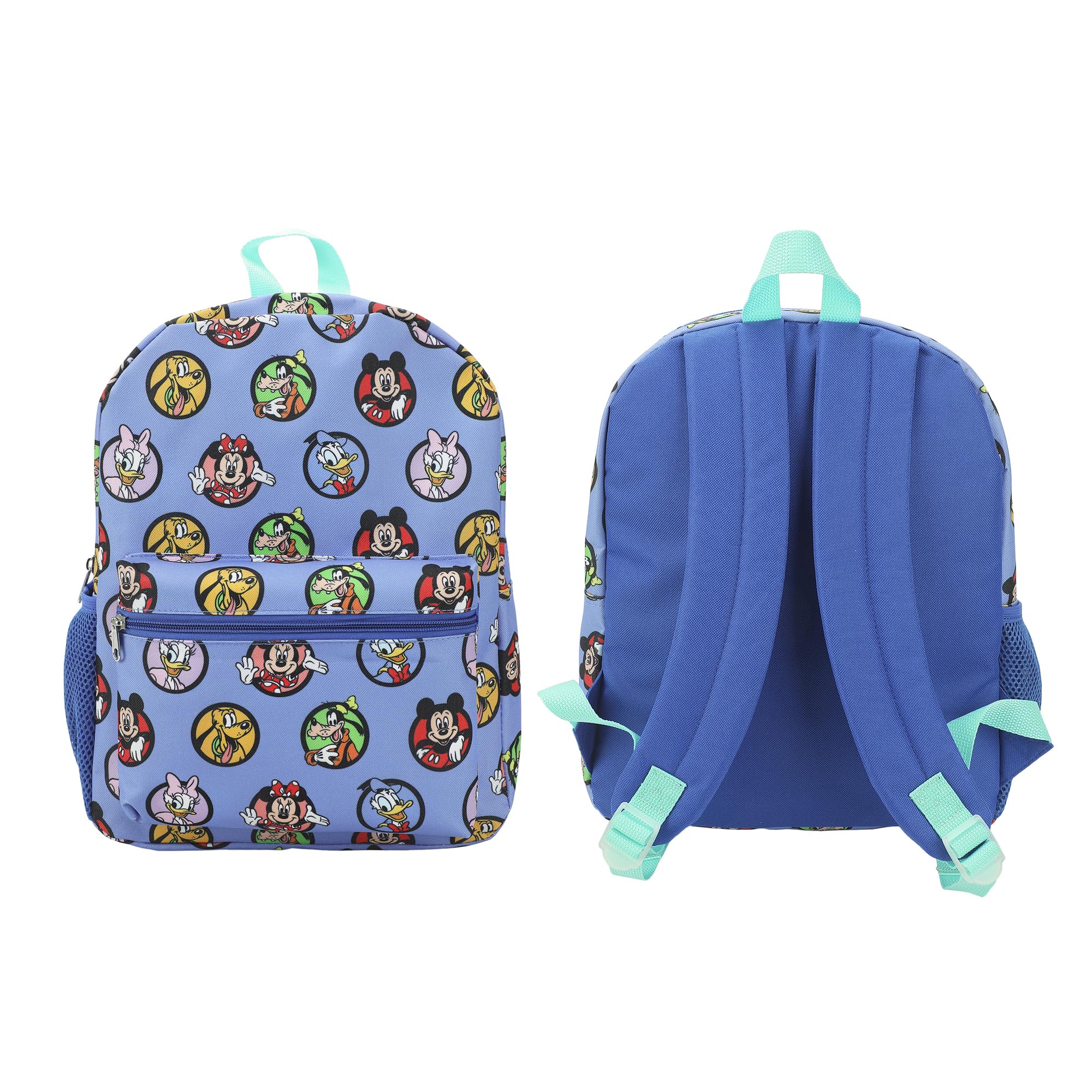 Disney Classic Character Circles 14" Blue Backpack for Boys and Girls