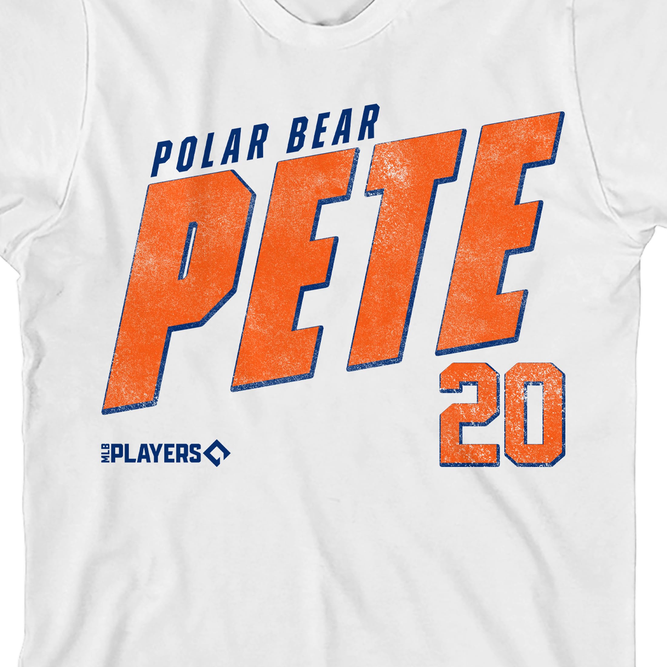 MLBPA Polar Bear Pete Alonso 20 Youth White Crew Neck Short Sleeve T-shirt