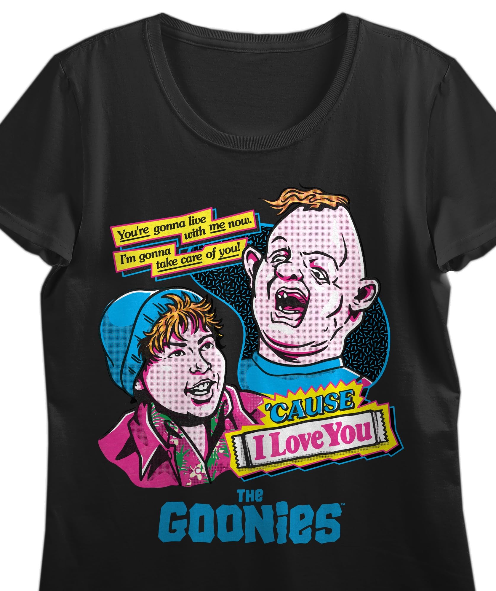 The Goonies Sloth & Chunk Women's Black Crew Neck Short Sleeve T-shirt