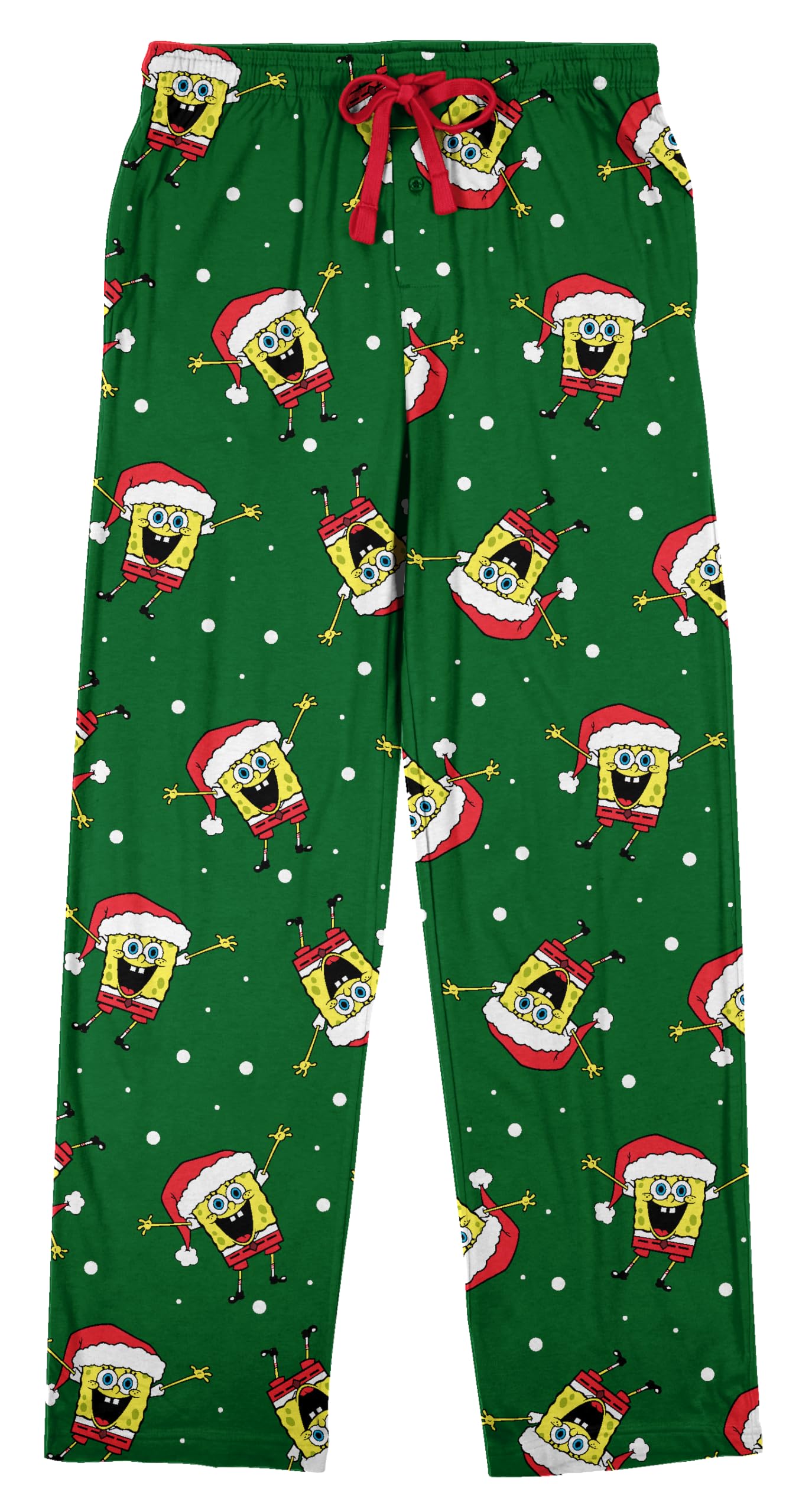 Spongebob Squarepants Santa Spongebob Men's Green Sleep Pajama Pants