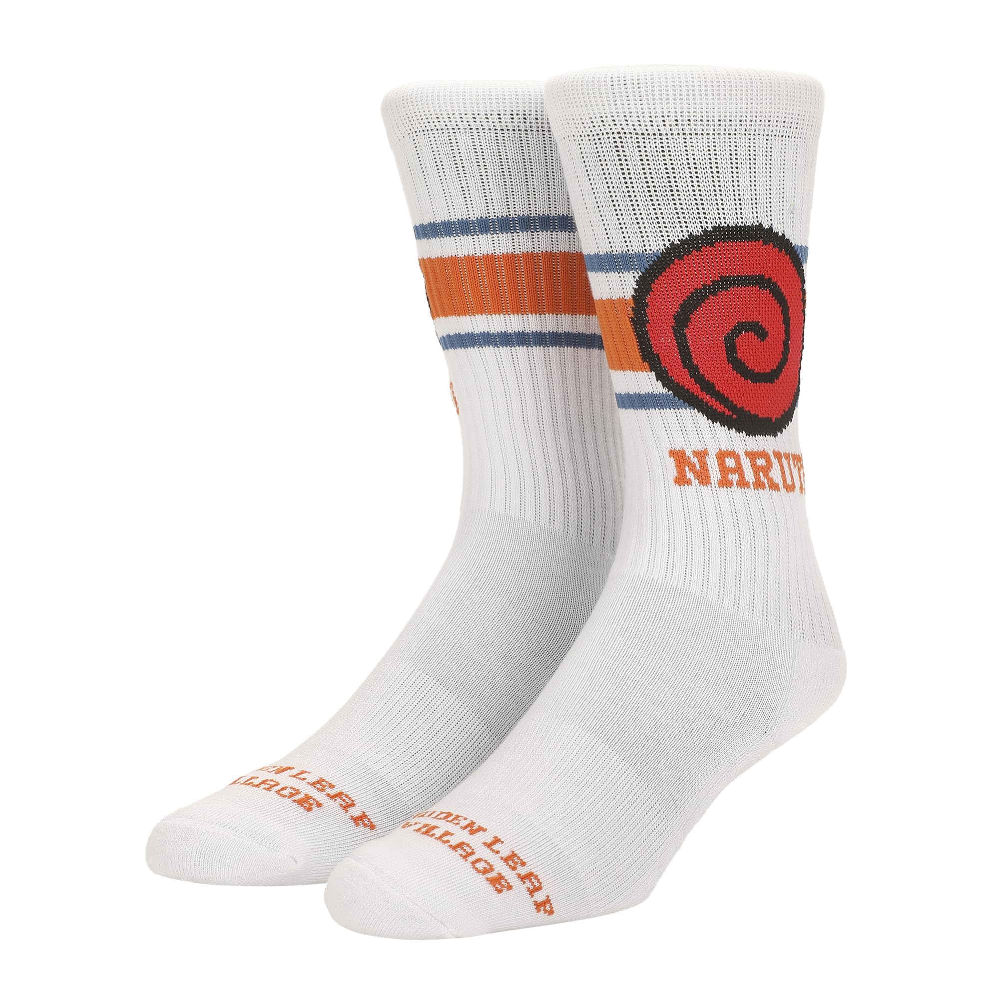 Naruto Uzumaki Clan Hidden Leaf Village Mens Athletic Crew Socks