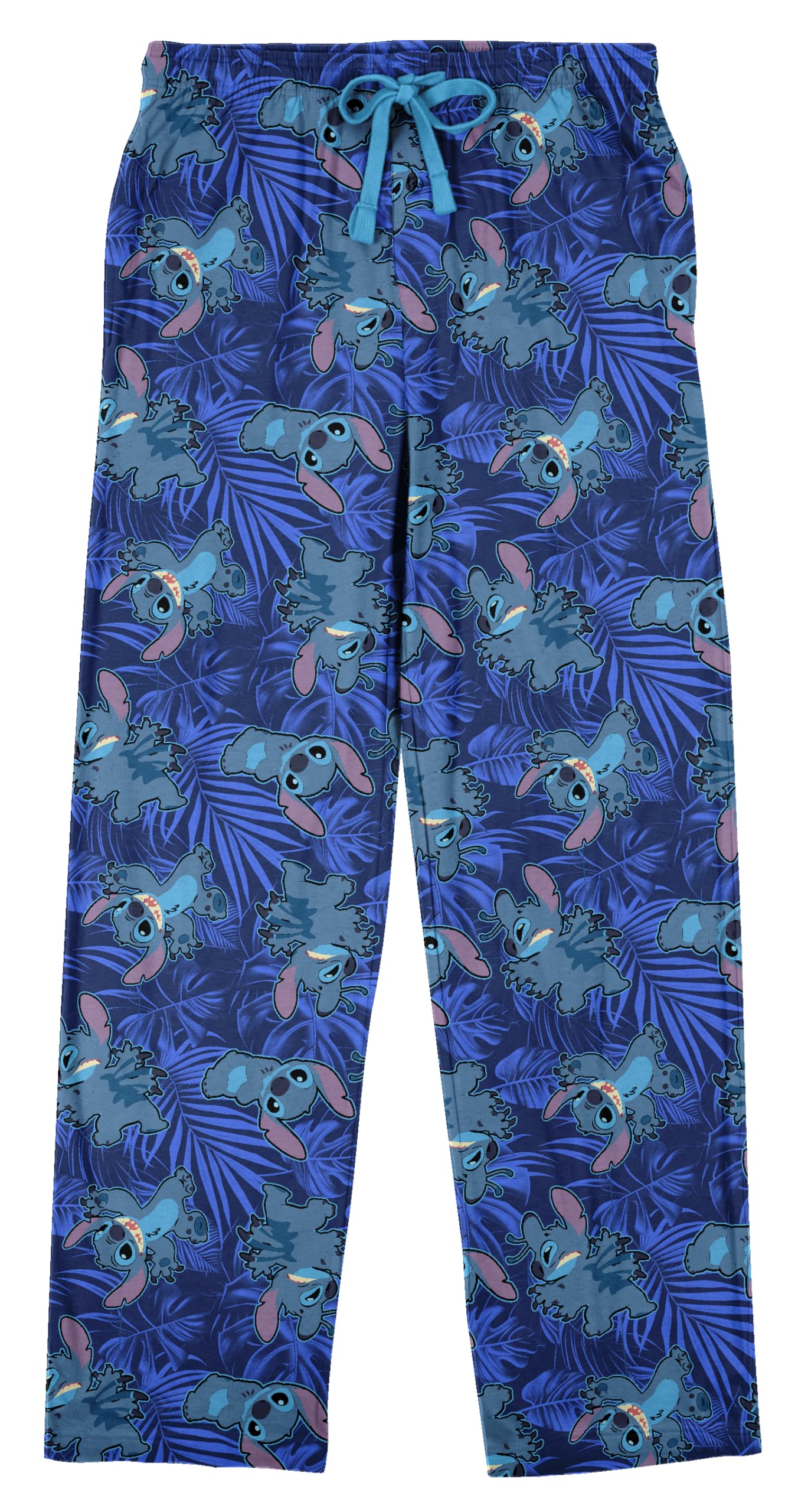 Disney Stitch All-Over Character Print Men's Blue Sleep Pajama Pants