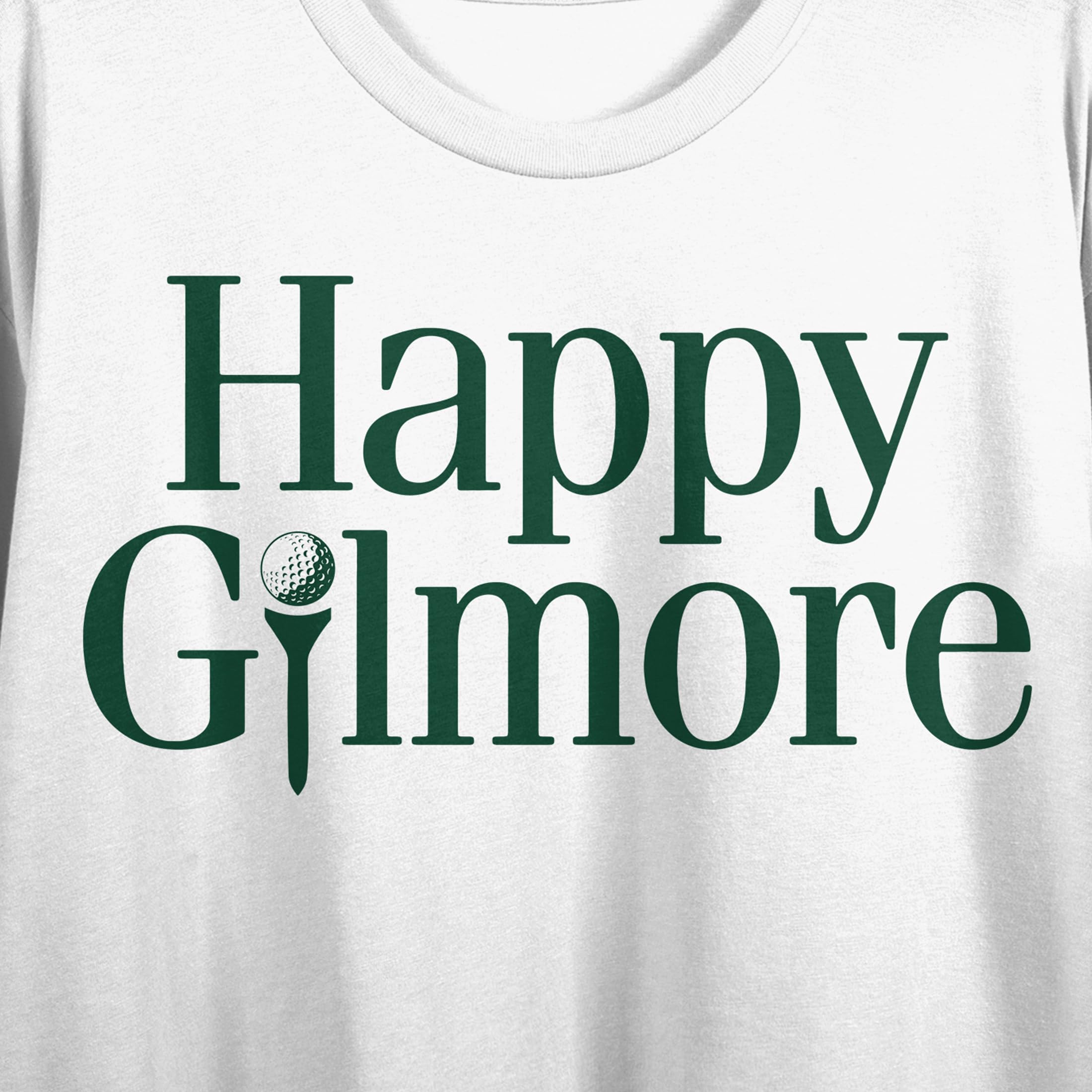 Happy Gilmore Movie Logo Crew Neck Short Sleeve Women's White Crop Top