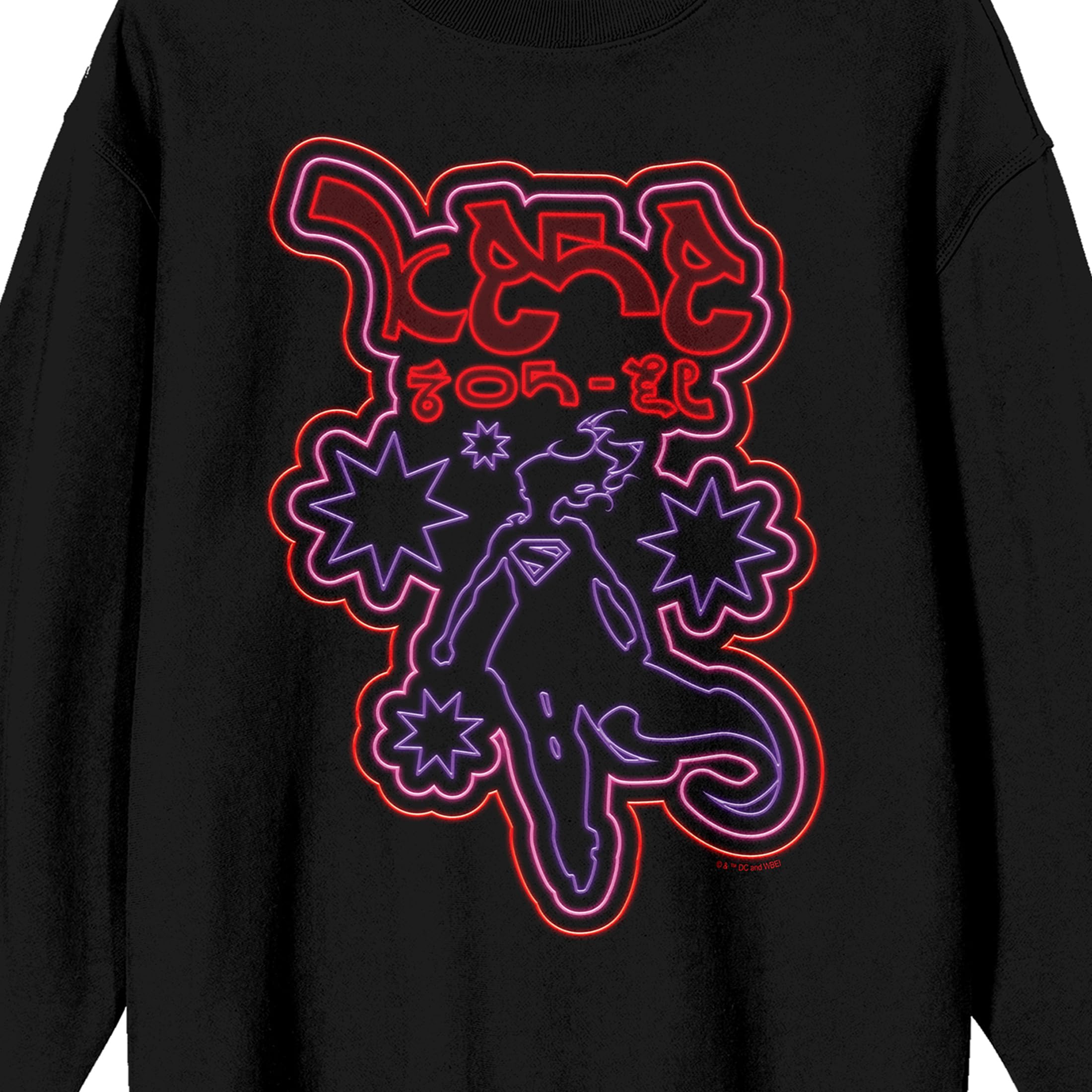 Supergirl Movie (2026) Kara Zor-El Neon Sign Men’s Black Crew Neck Long Sleeve Sweatshirt