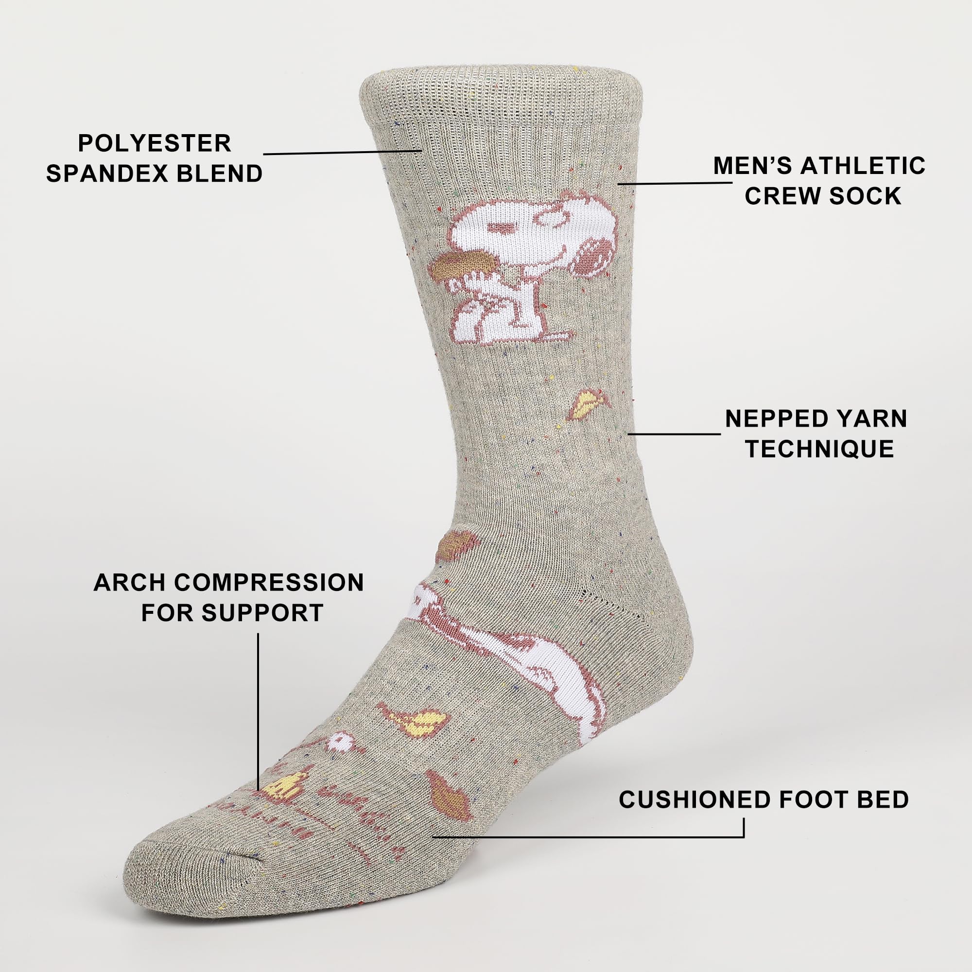 Peanuts In My Own World Mens Athletic Crew Socks