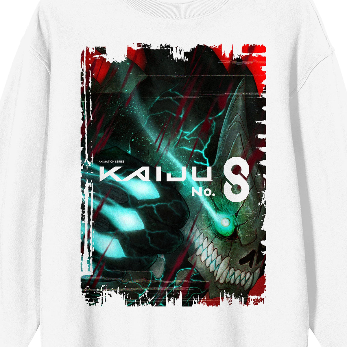 Kaiju No. 8 Kafka Hibino Kaiju Form Poster Art Crew Neck Long Sleeve White Adult Sweatshirt