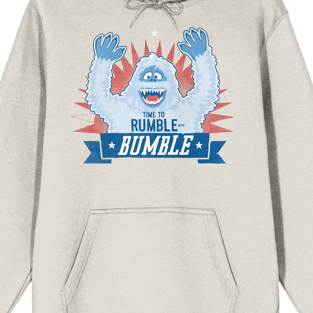 Rudolph the Red-Nosed Reindeer Time To Rumble With Bumble Men's Sand Graphic Hoodie