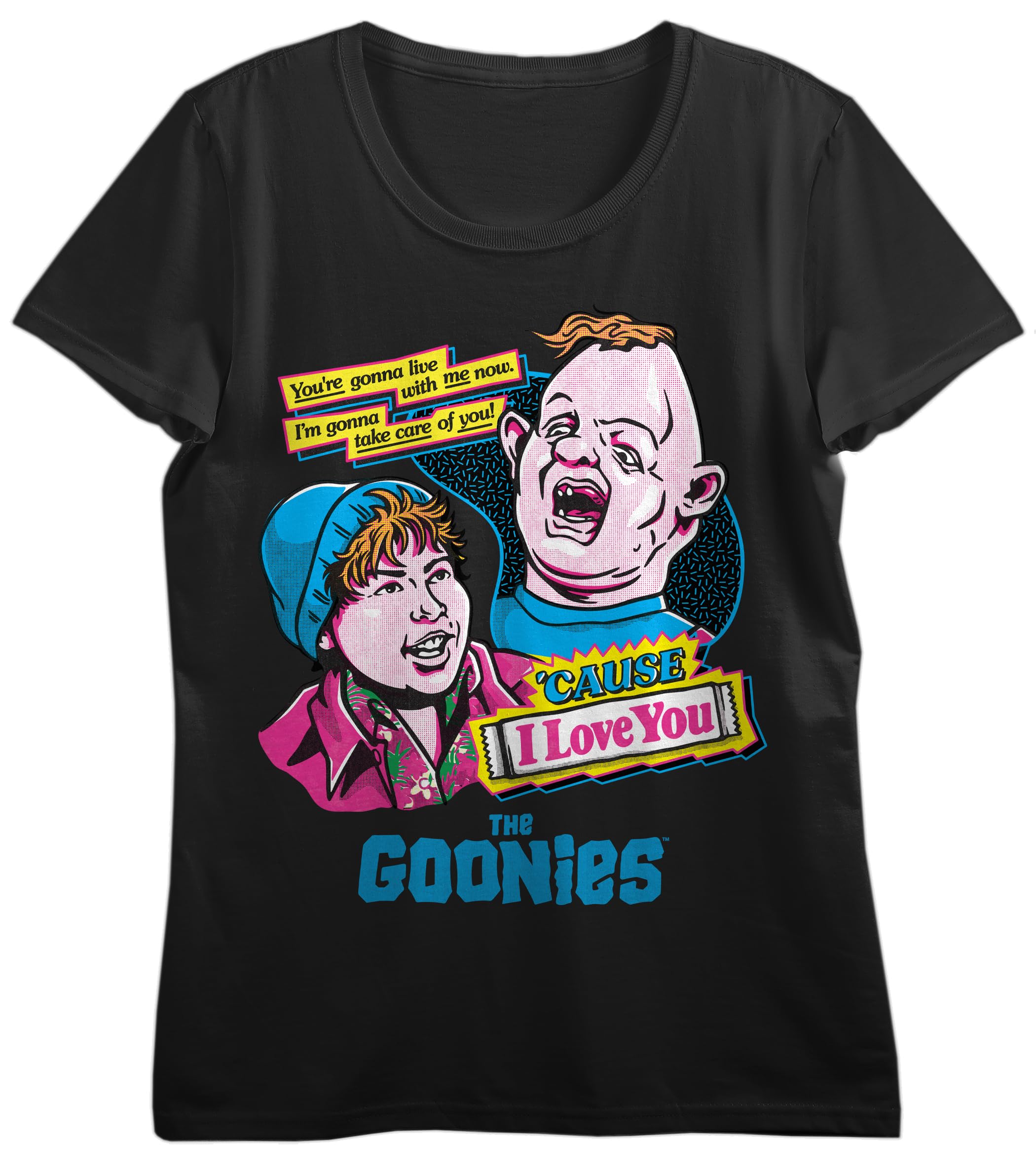 The Goonies Sloth & Chunk Women's Black Crew Neck Short Sleeve T-shirt