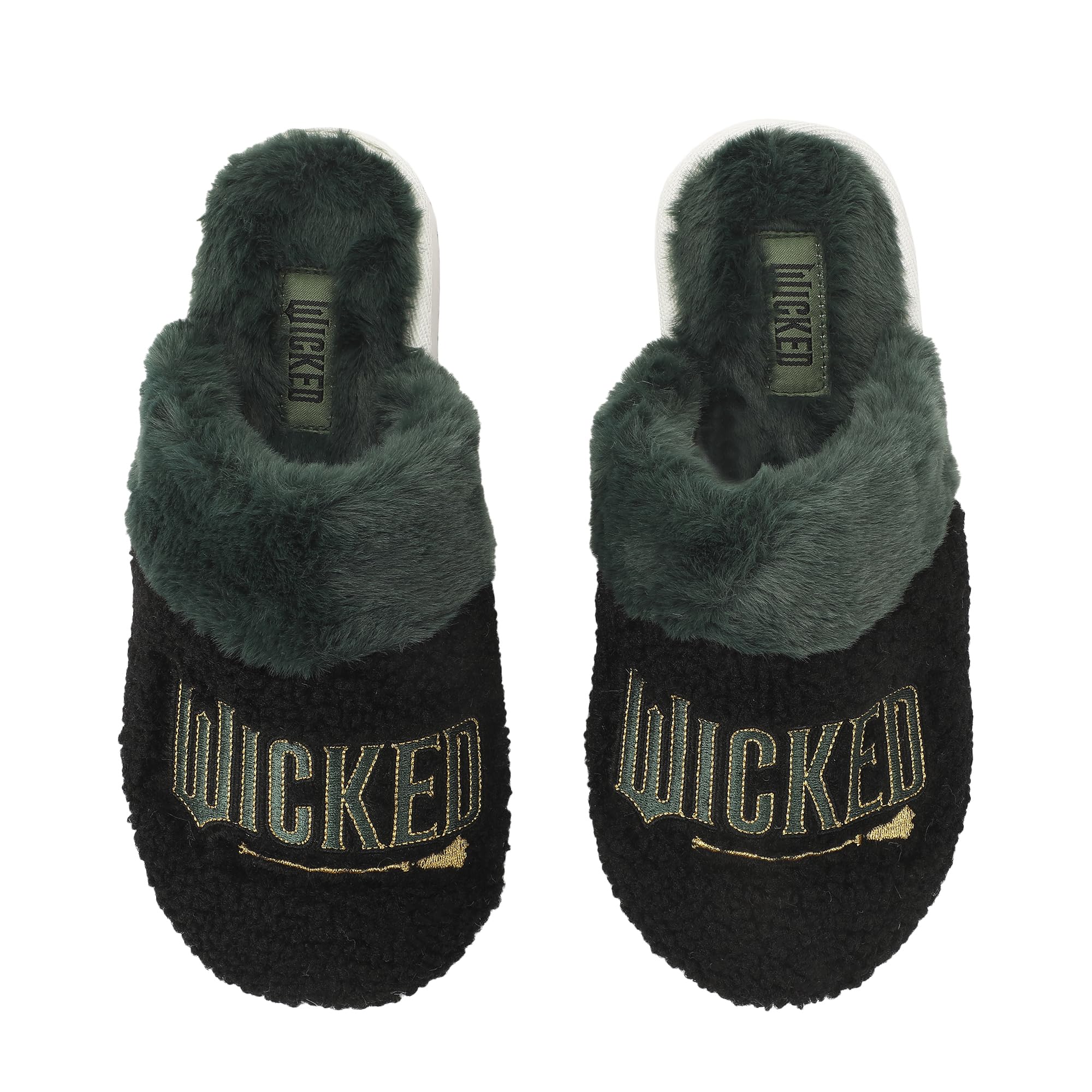 Wicked Part 2 Logo Women's Green & Black Open-Toed Slippers