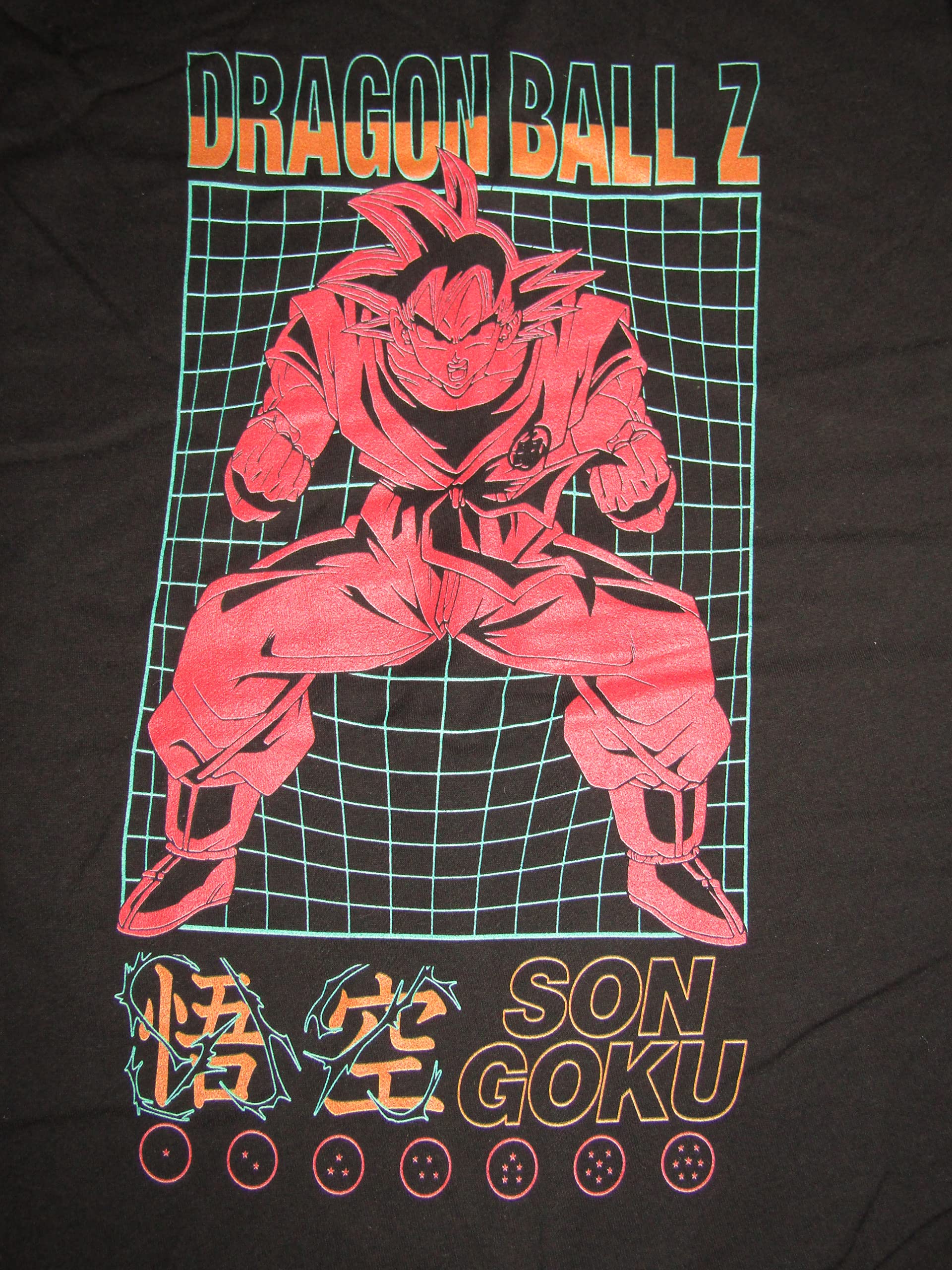 Dragon Ball Z Son Goku Kaio Ken Grid Men's Black T-shirt
