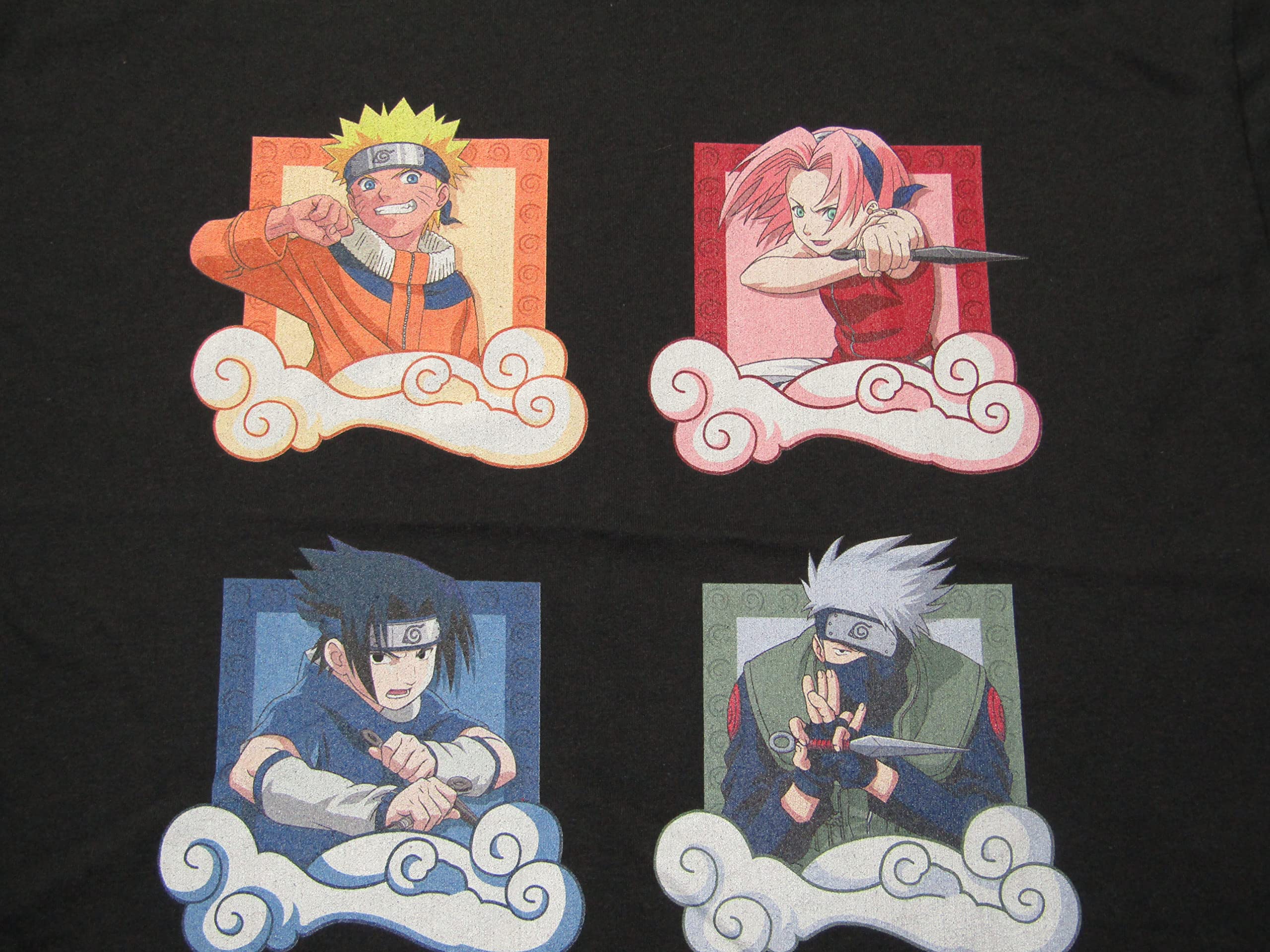 Naruto Classic Characters Grid Women's Black Crop Tee