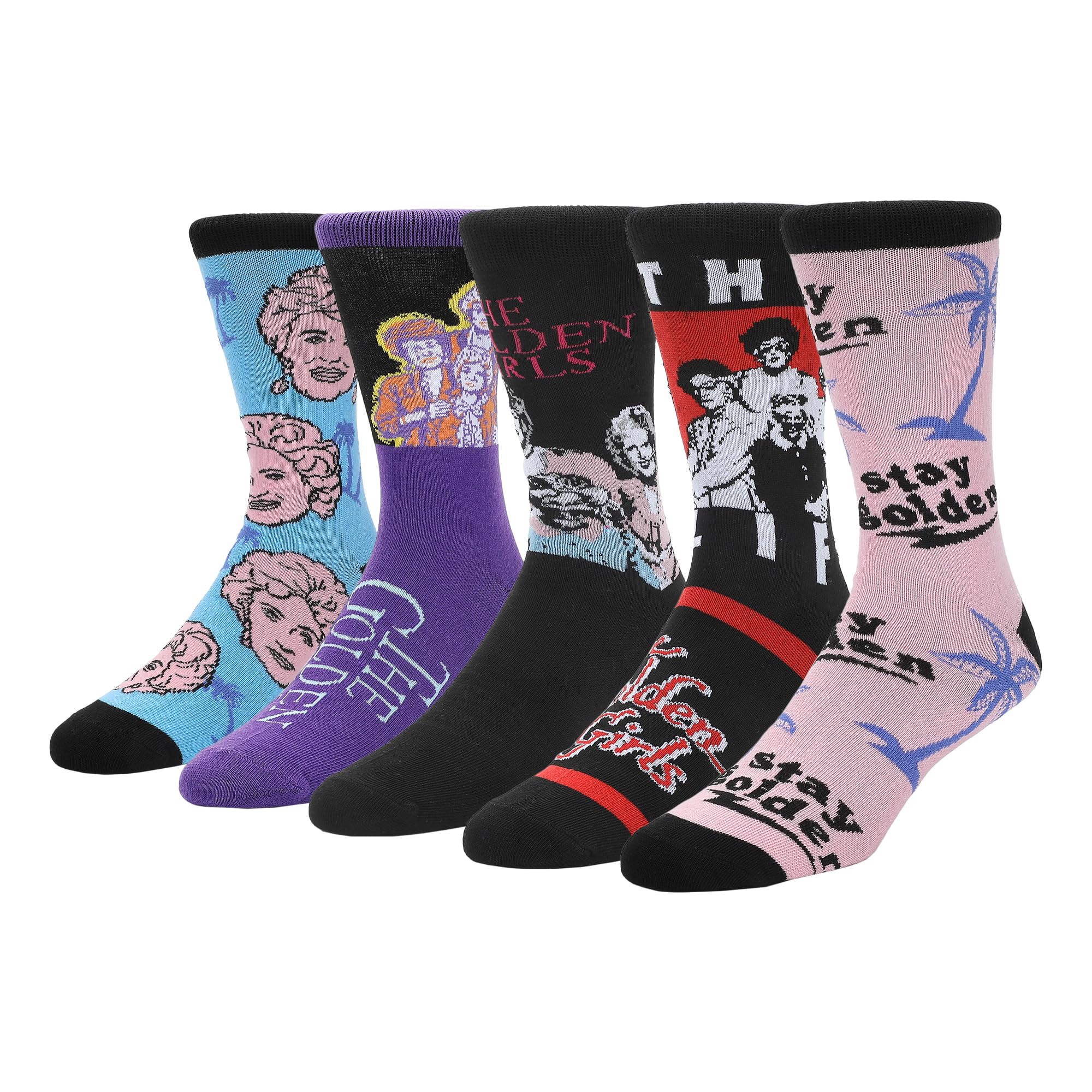 Golden Girls Adult Unisex Mixed Characters 5-Pack Socks