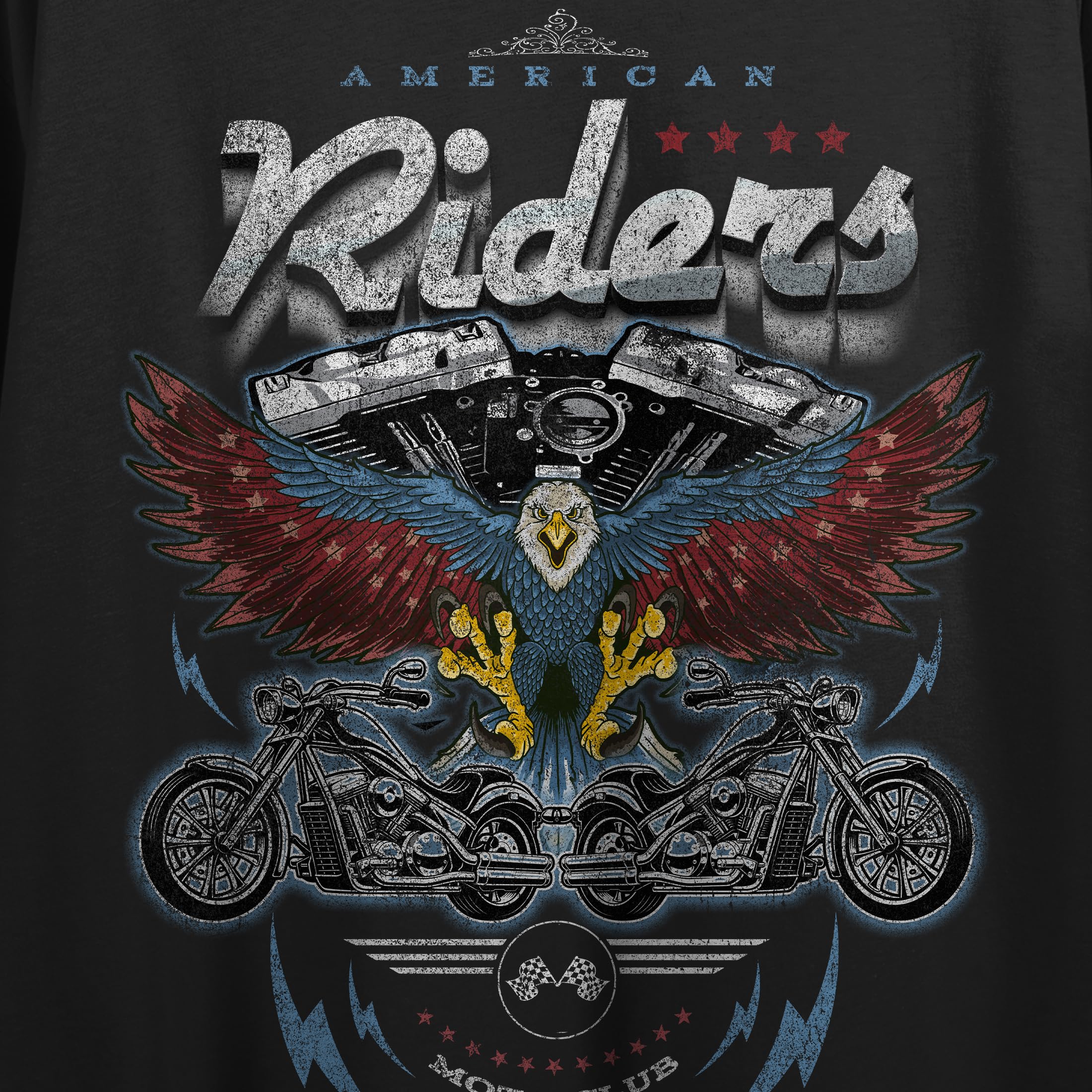 American Riders Moto Club Women's Black Graphic Crop Tee