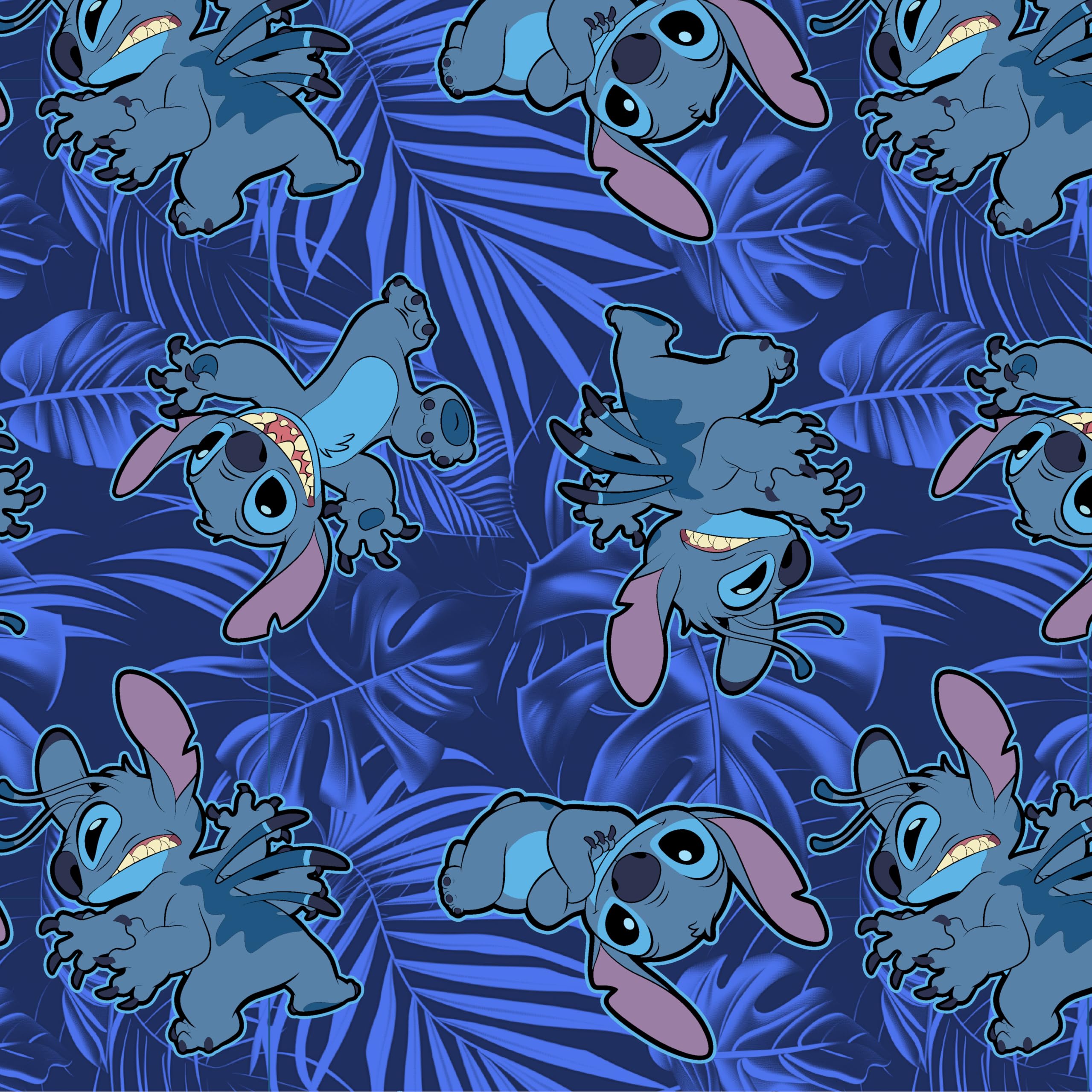 Disney Stitch All-Over Character Print Men's Blue Sleep Pajama Pants