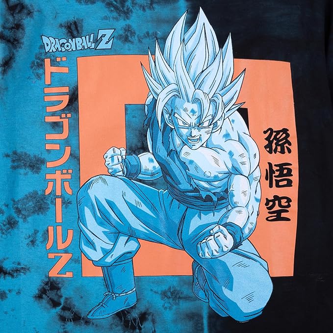 Dragon Ball Z Goku Kanji Adult Blue-Green Short Sleeve Tee