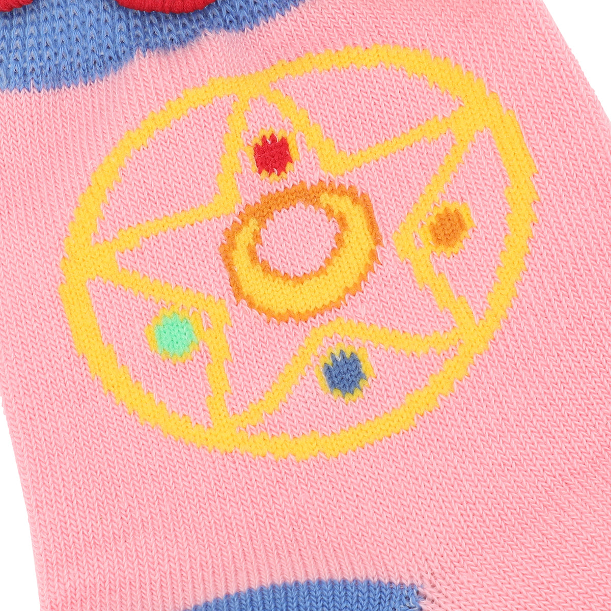 Sailor Moon Cosmic Symbols & Cats Women's 3-Pair Lettuce Edge Casual Quarter Crew Socks