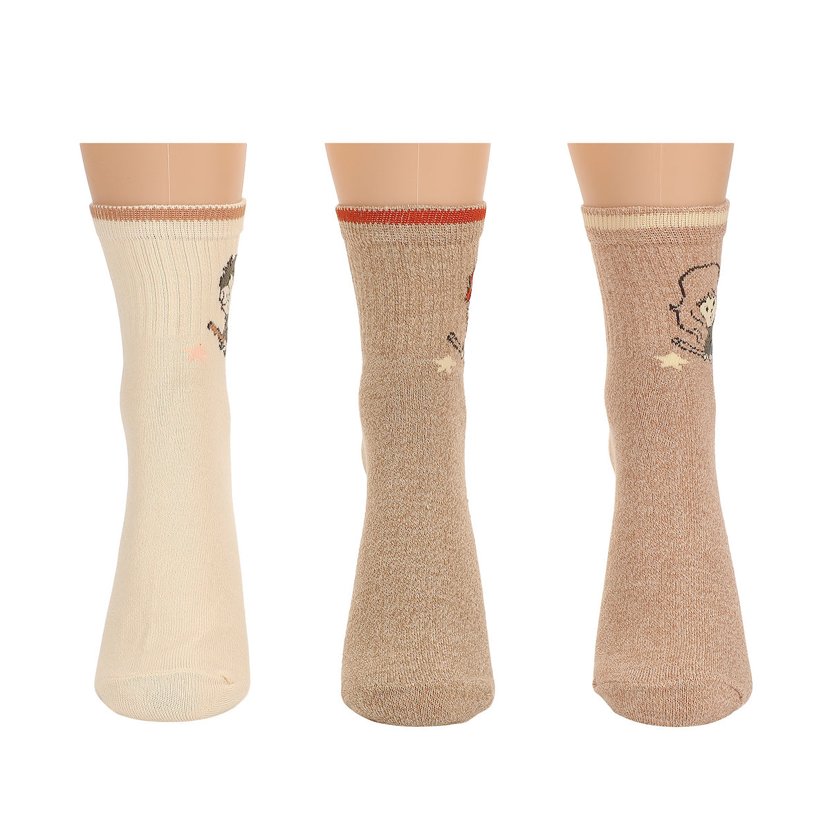 Harry Potter Hedwig, Ron and Hermone Womens Casual Quarter Crew 3 Pack