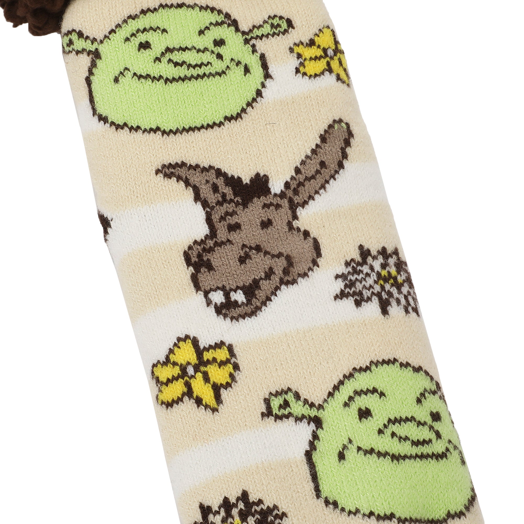 Shrek Womens Shrek & Donkey With Flowers Women's Quarter Cozy Socks