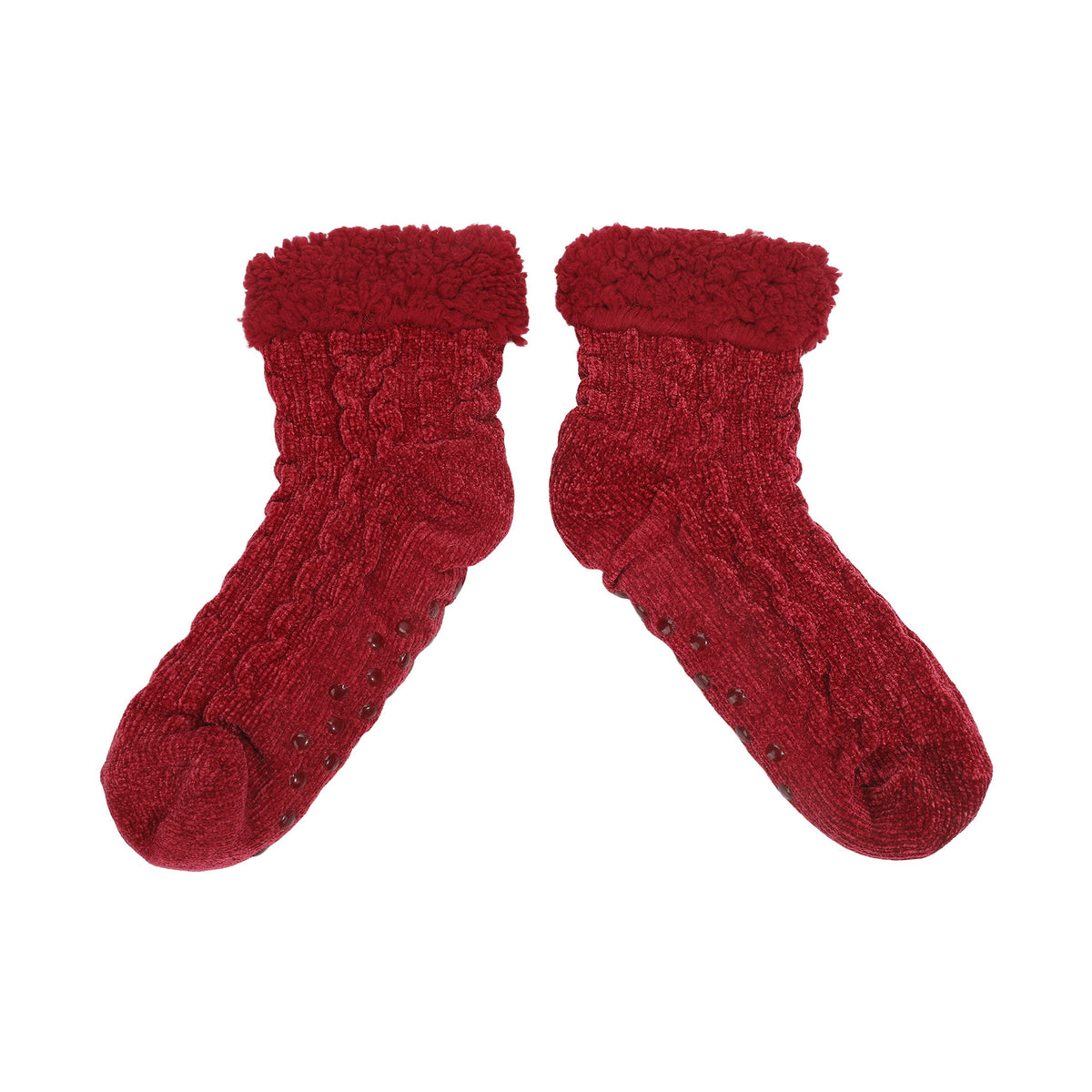 Dr Pepper Embroidered Logo Maroon Cable Knit Quarter Crew Sock