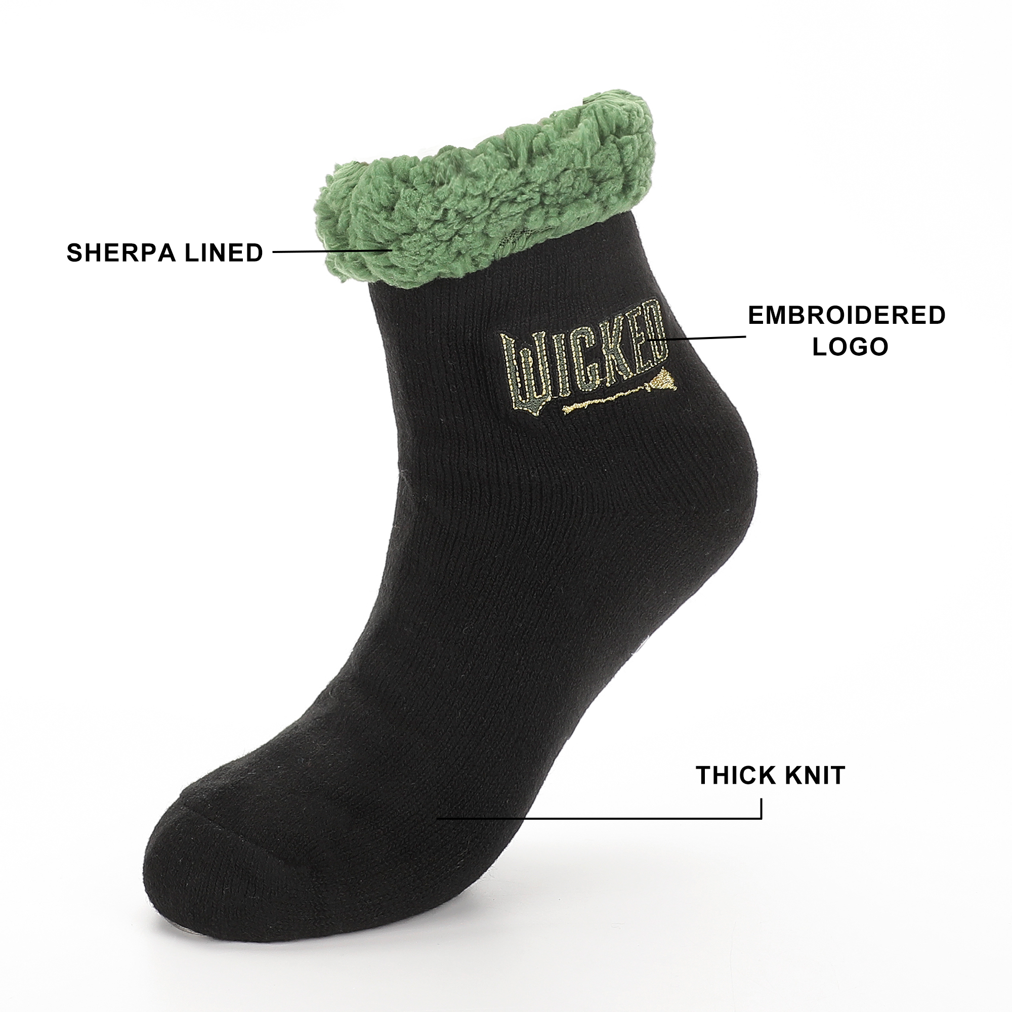 Wicked Embroidered Logo Women's Quarter Cozy Socks