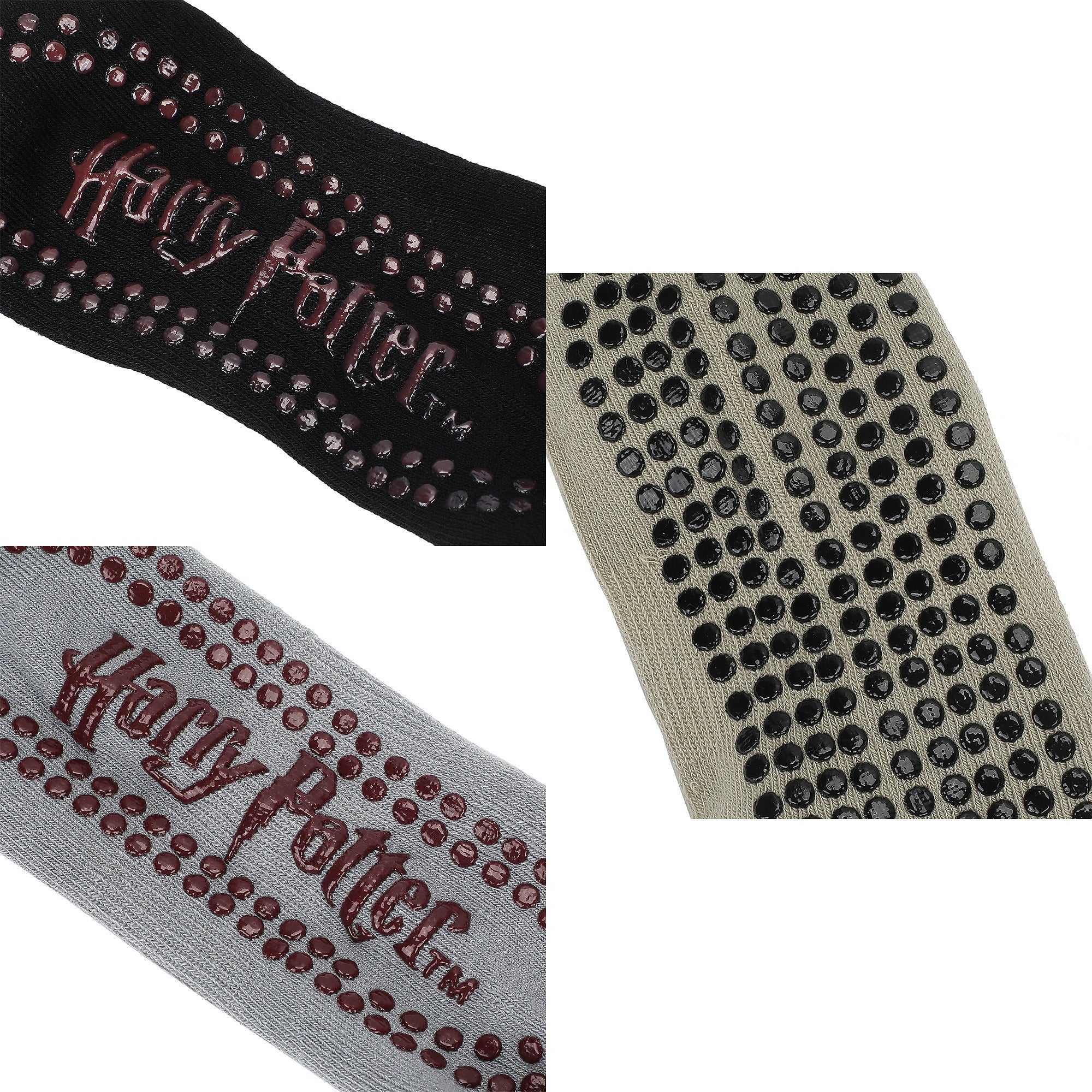 Harry Potter Hogwarts Mischief Managed Women’s 3-Pair Pack Plate Grip Quarter Crew Socks