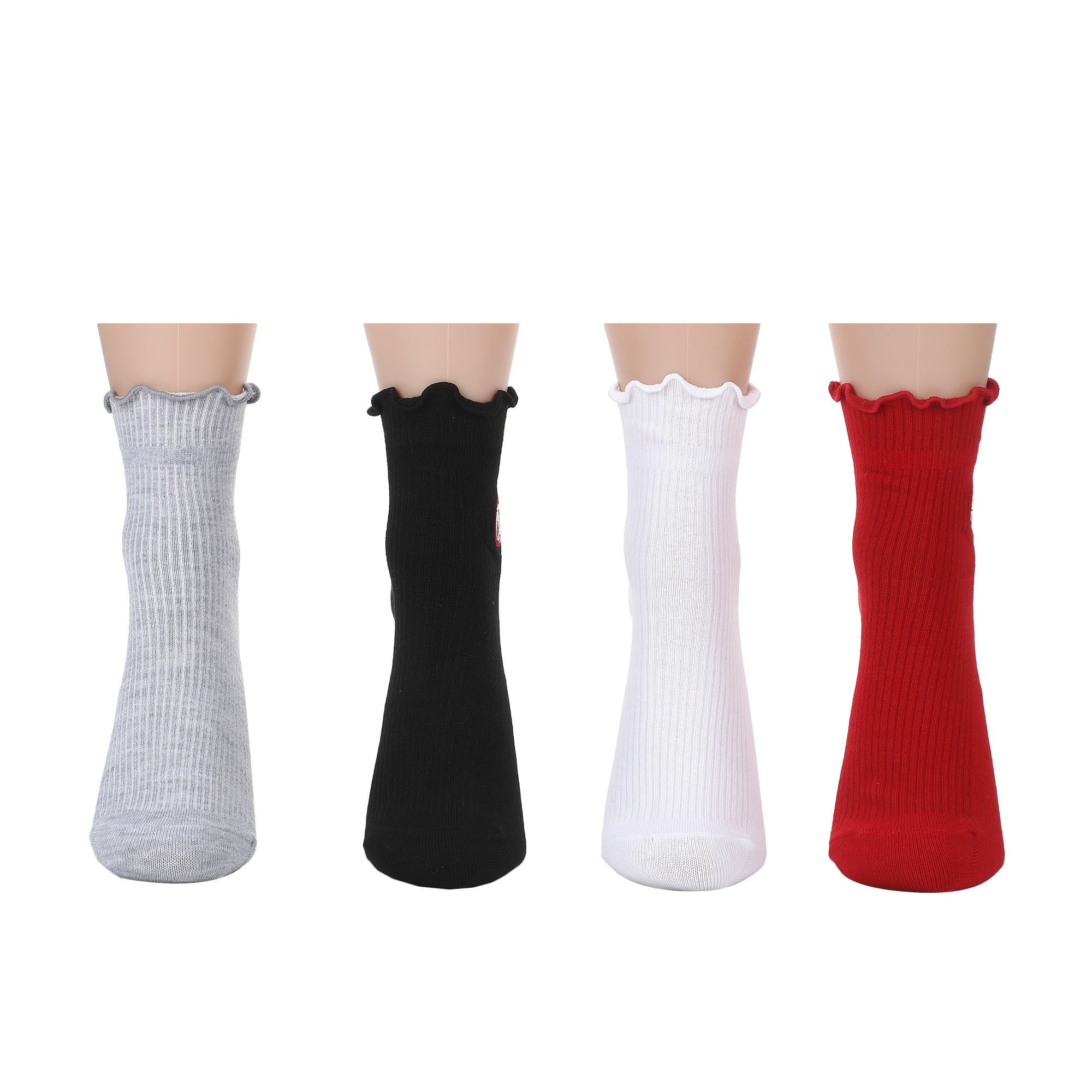 Dr Pepper Classic Logo Women’s Quarter Crew Ruffle Socks (Pack of 4)