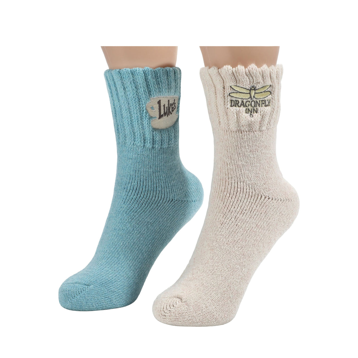 Gilmore Girls Stars Hollow Luke's Diner Dragonfly Inn Women's Novelty Half Crew Boot Socks (Pack of 2)
