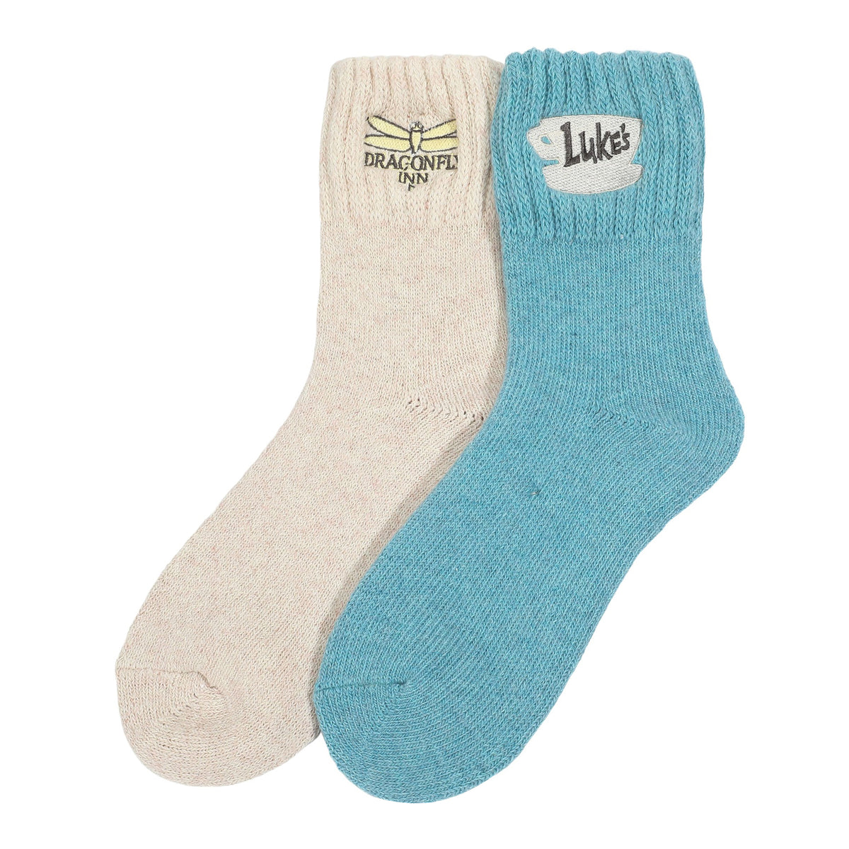 Gilmore Girls Stars Hollow Luke's Diner Dragonfly Inn Women's Novelty Half Crew Boot Socks (Pack of 2)