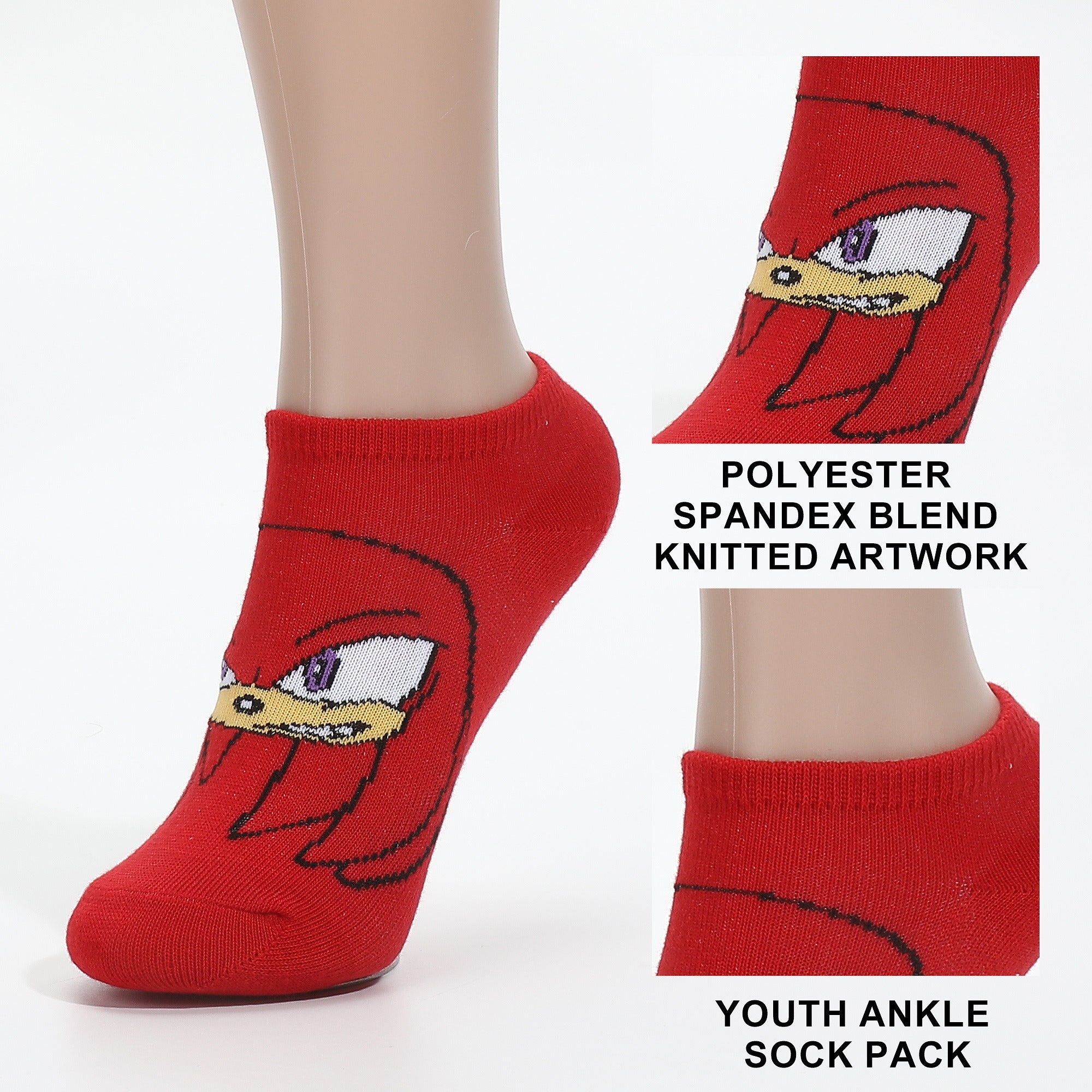 Sonic The Hedgehog Character Heads Ankle Socks For Kids
