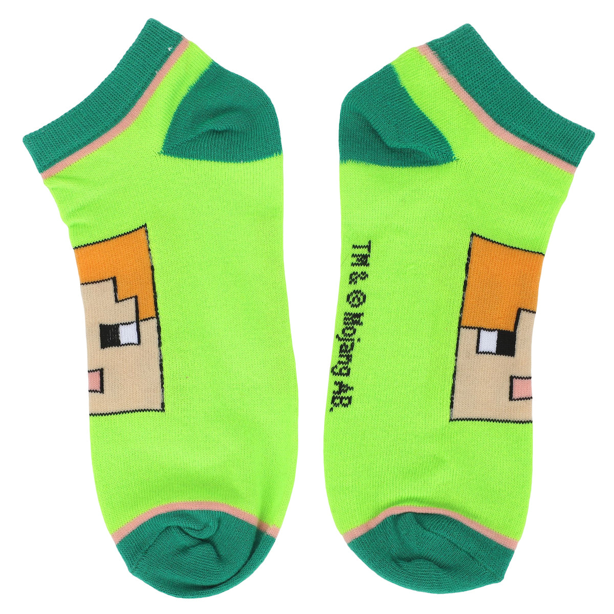 Minecraft Character Heads 5-Pair Ankle Socks