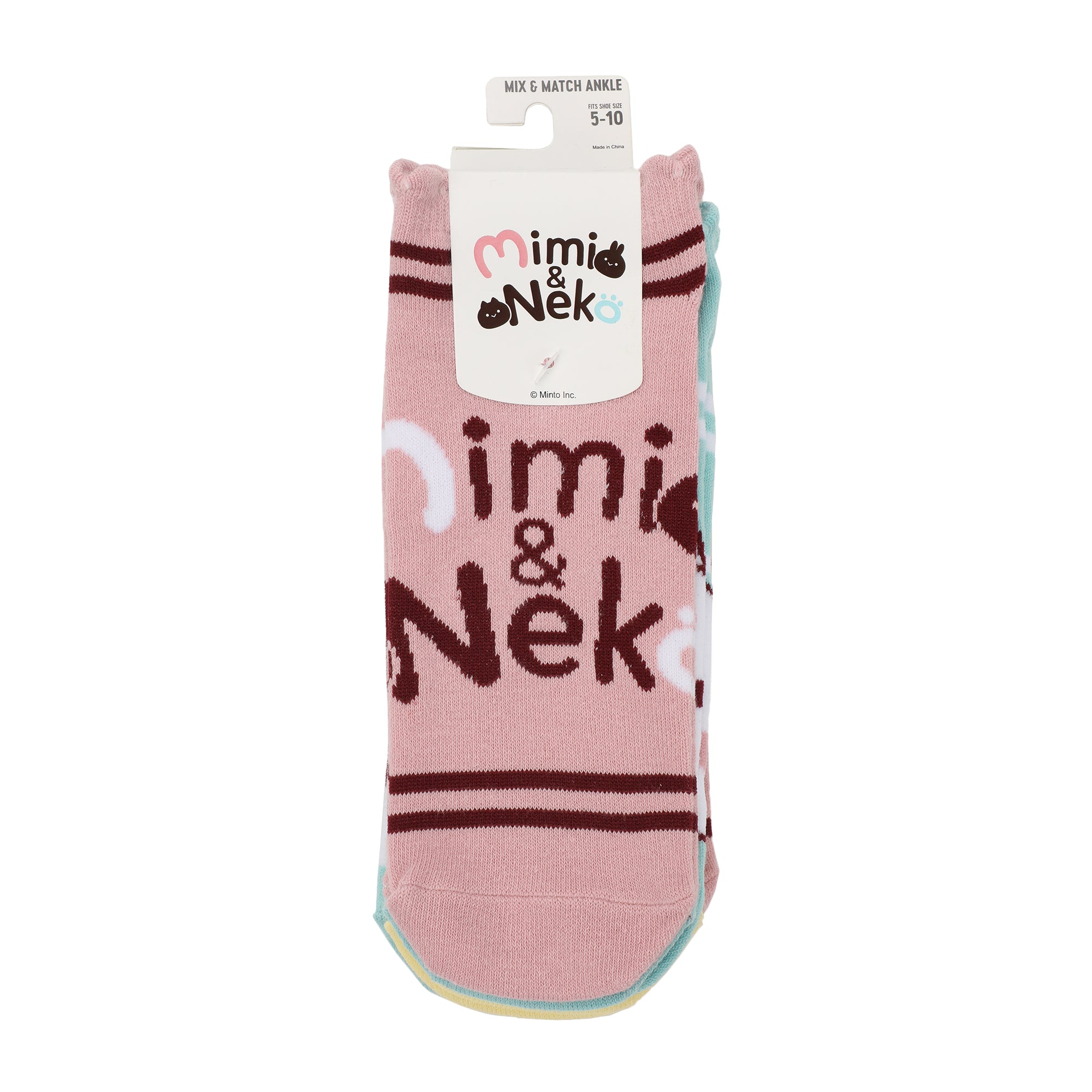 Mimi & Neko Character Art Women's 5-Pair Ankle Socks